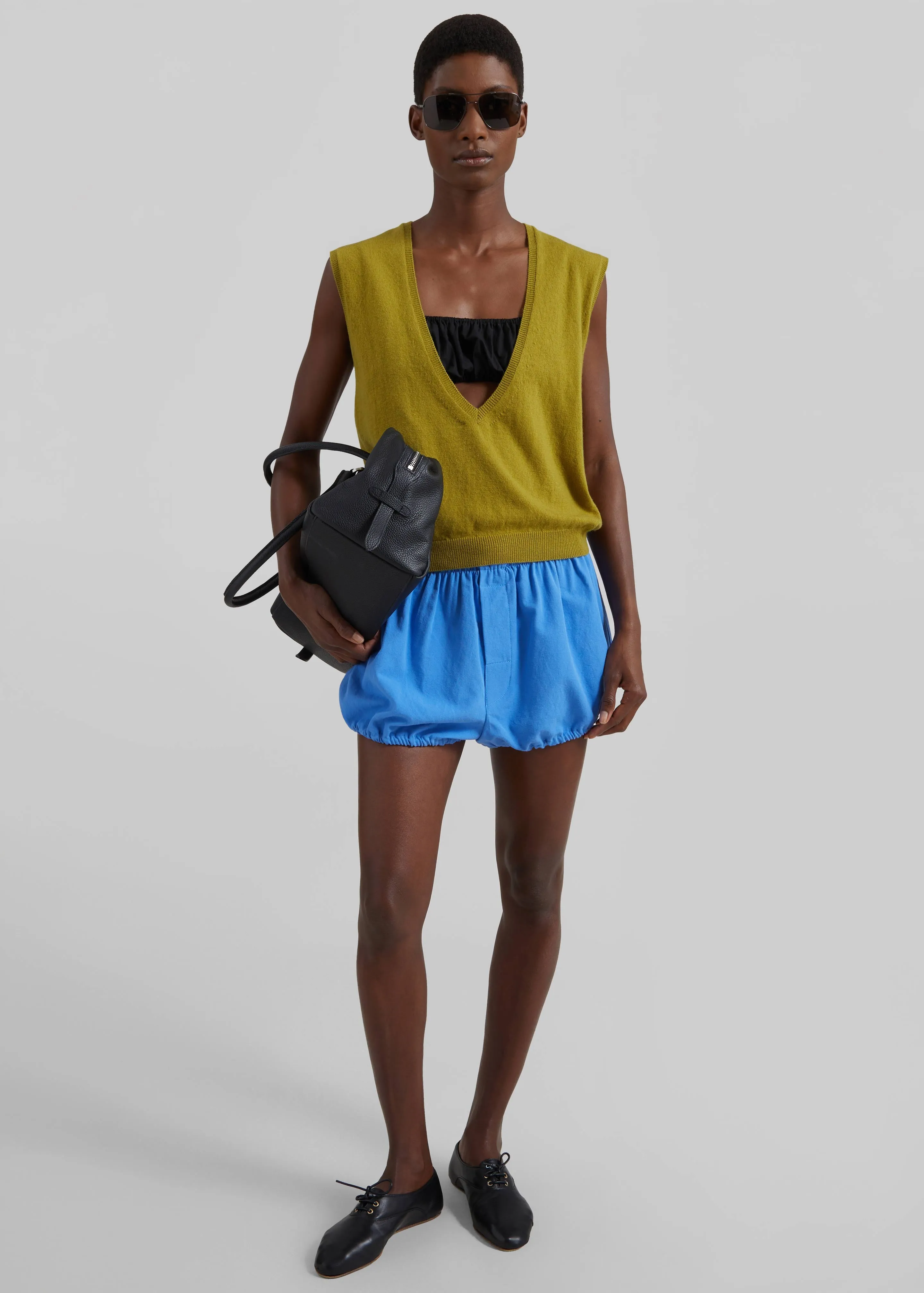 Ameglia Bubble-Hem Mini Shorts - Blue sold by Frankie Shop product image thumbnail 4