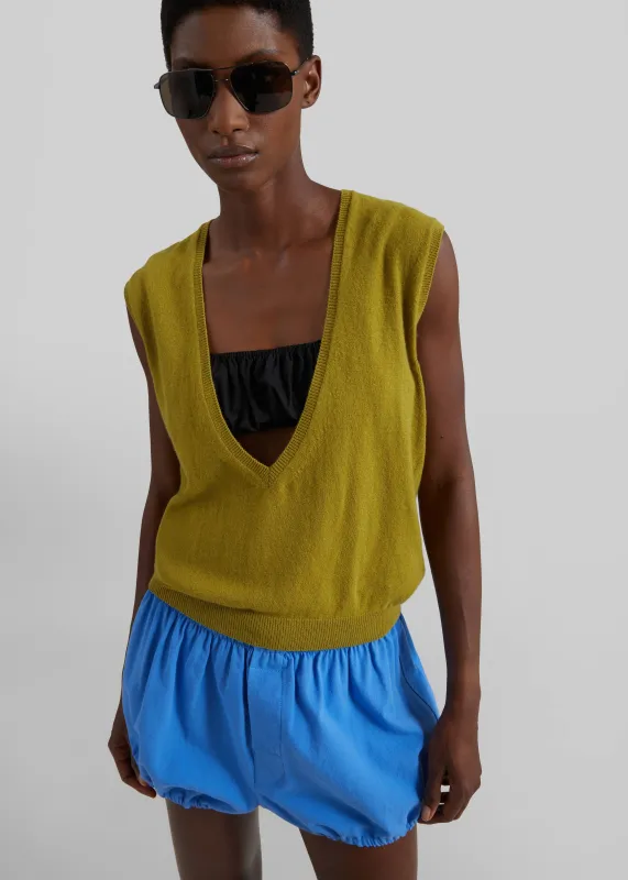 Ameglia Bubble-Hem Mini Shorts - Blue made by Frankie Shop