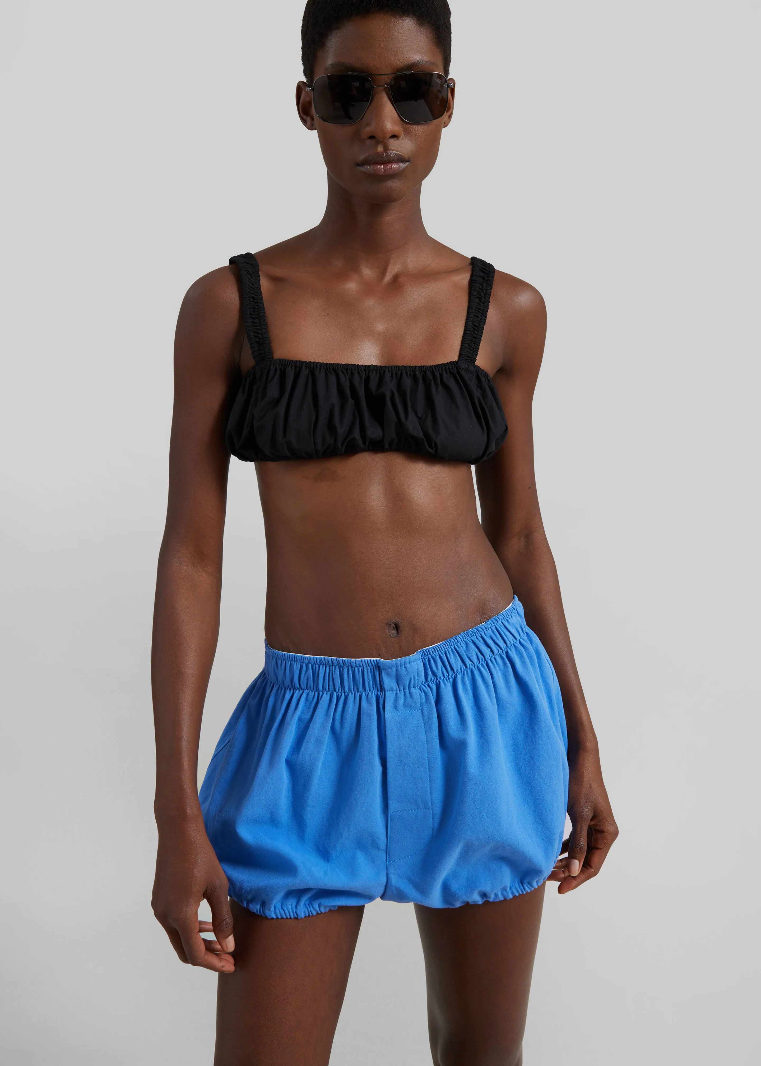 Ameglia Bubble-Hem Mini Shorts - Blue sold by Frankie Shop product image thumbnail 5