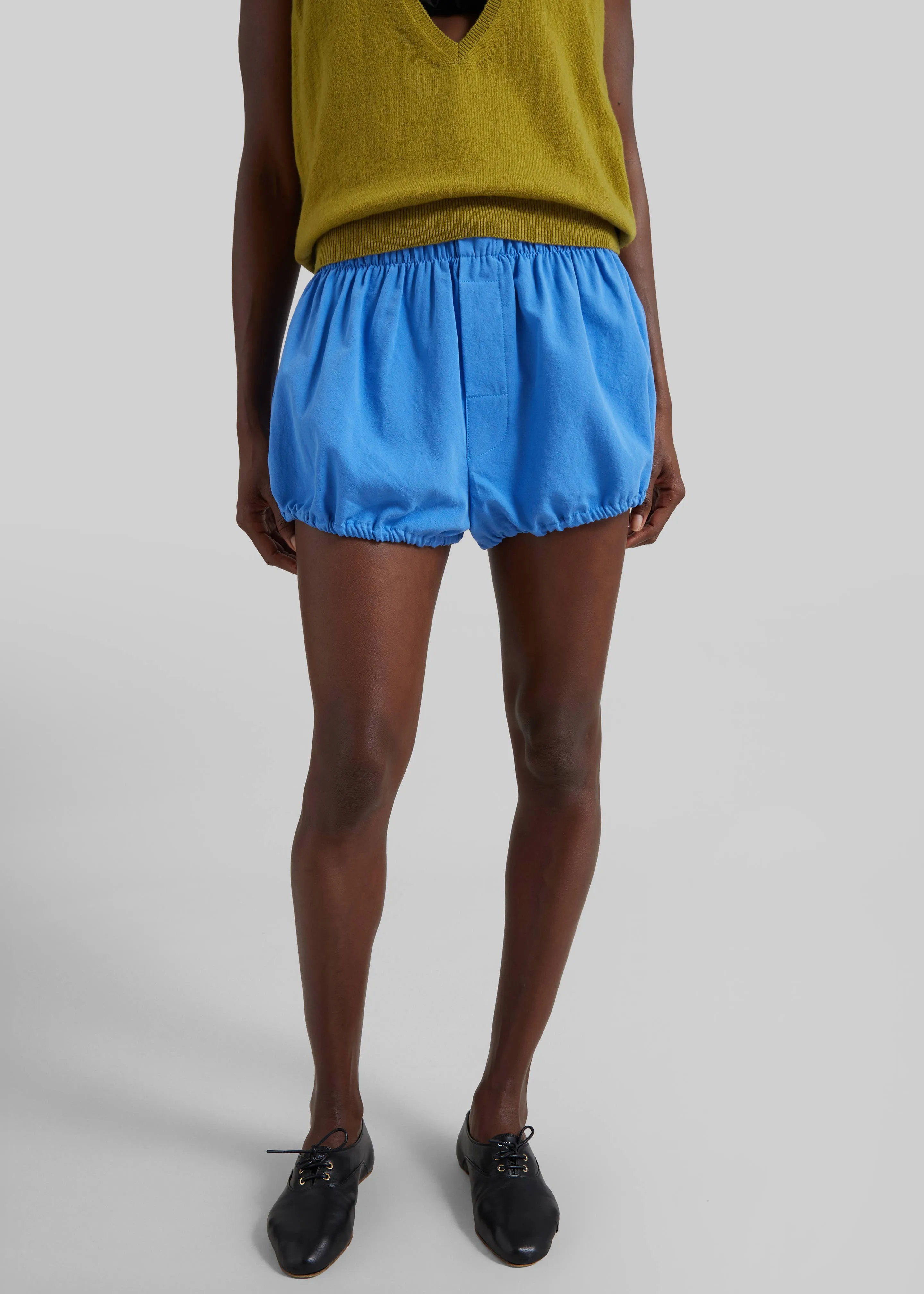 Ameglia Bubble-Hem Mini Shorts - Blue sold by Frankie Shop product image thumbnail 2