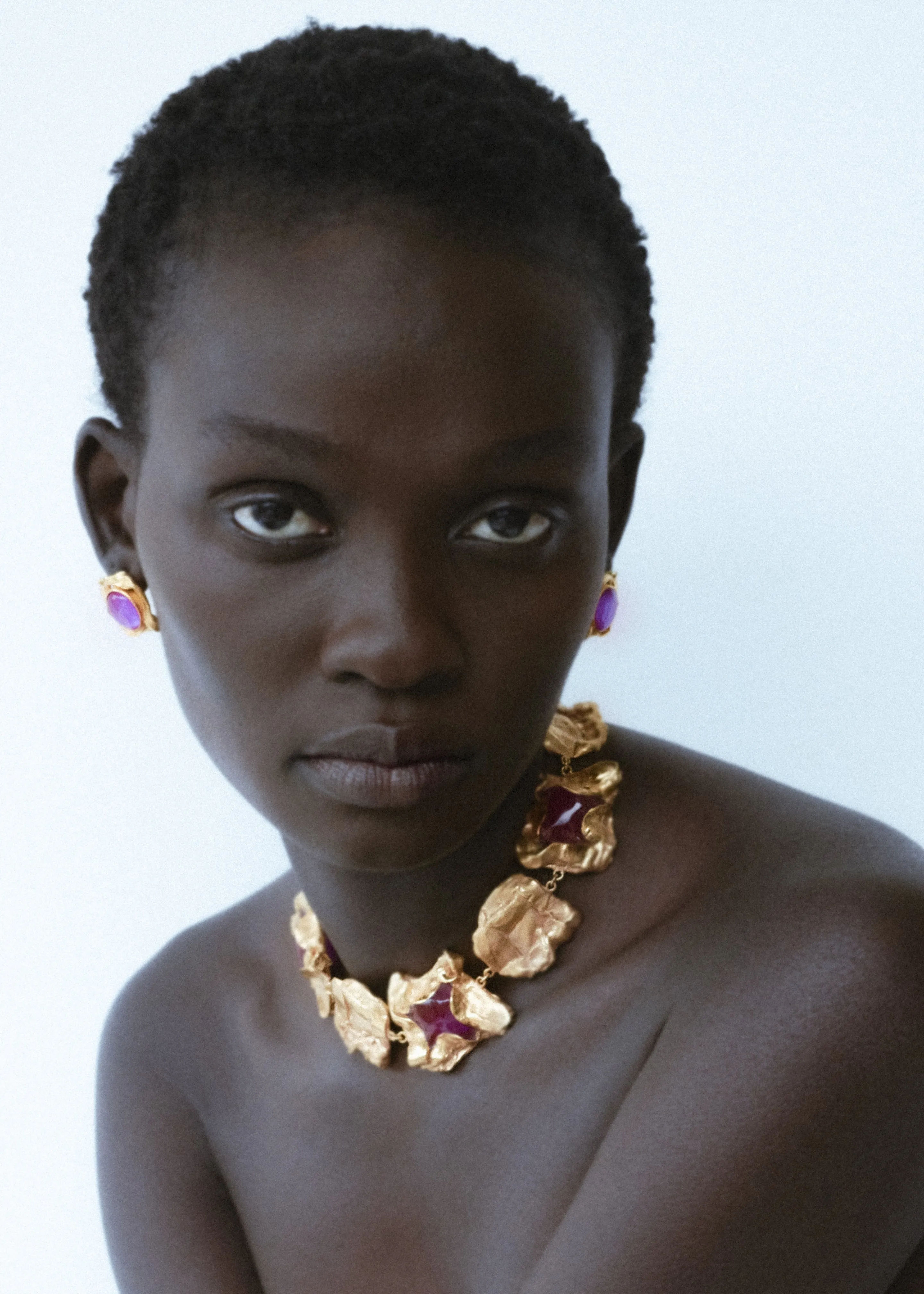 Completedworks Galileo Gold Plated and Resin Earrings - Pink sold by Frankie Shop product image thumbnail 2