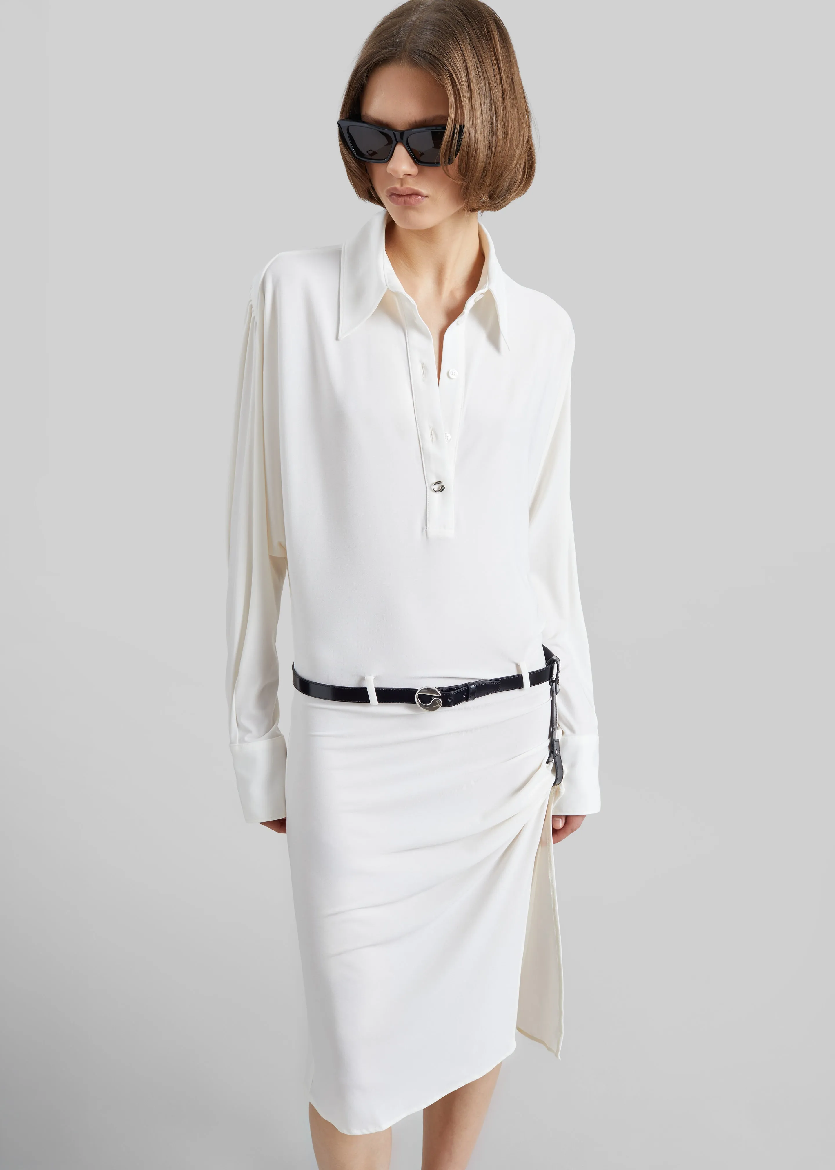 Coperni Draped Boxy Suspended Dress - White sold by Frankie Shop