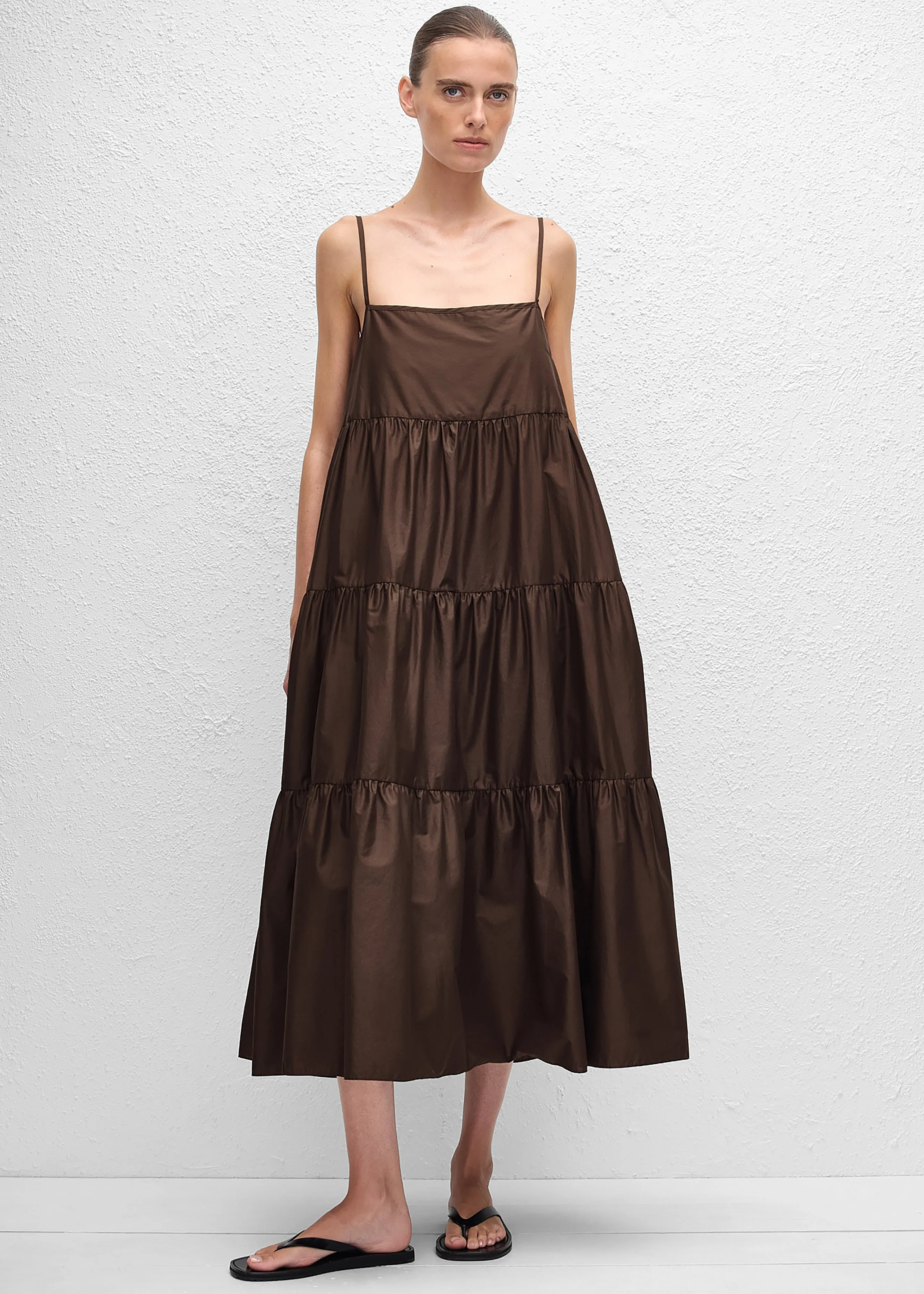 Matteau Tiered Sundress - Chocolate sold by Frankie Shop