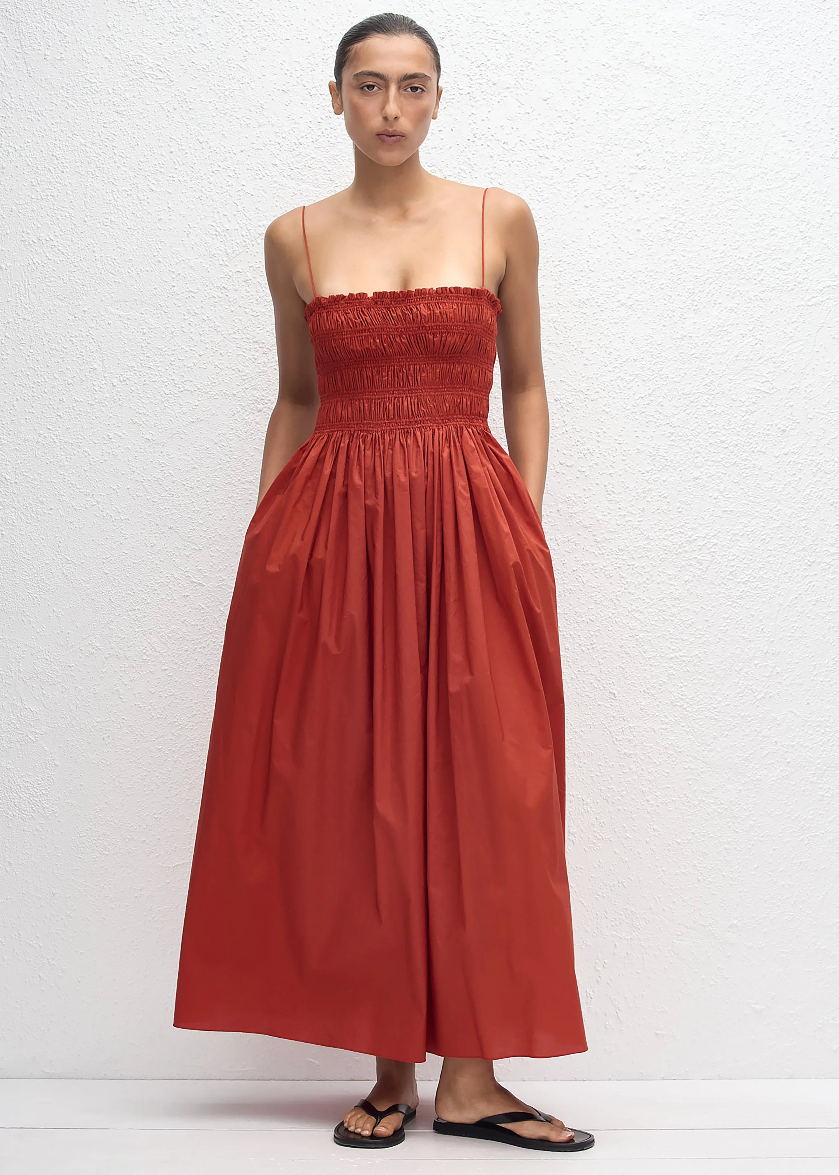 Matteau Shirred Bodice Dress - Tomato sold by Frankie Shop product image thumbnail 4