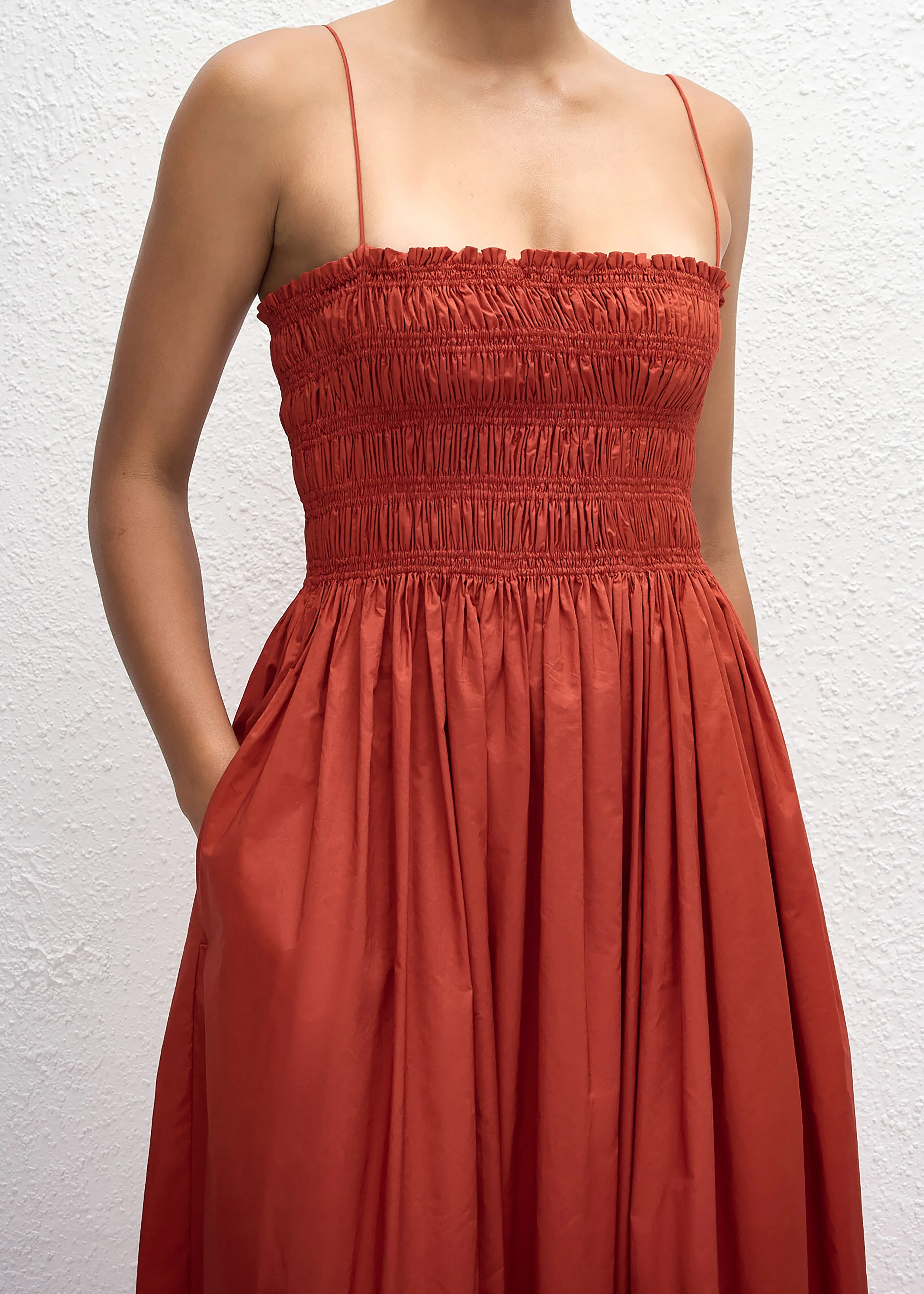 Matteau Shirred Bodice Dress - Tomato sold by Frankie Shop product image thumbnail 5