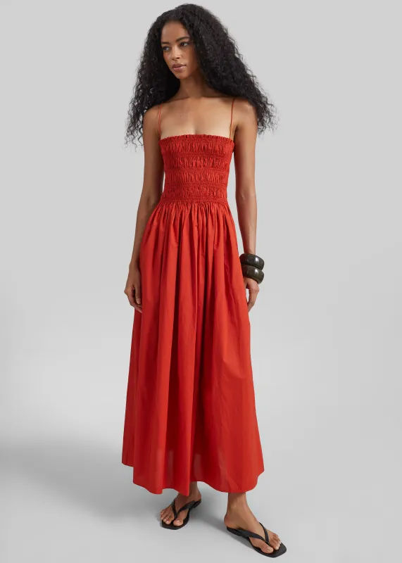 Matteau Shirred Bodice Dress - Tomato made by Matteau