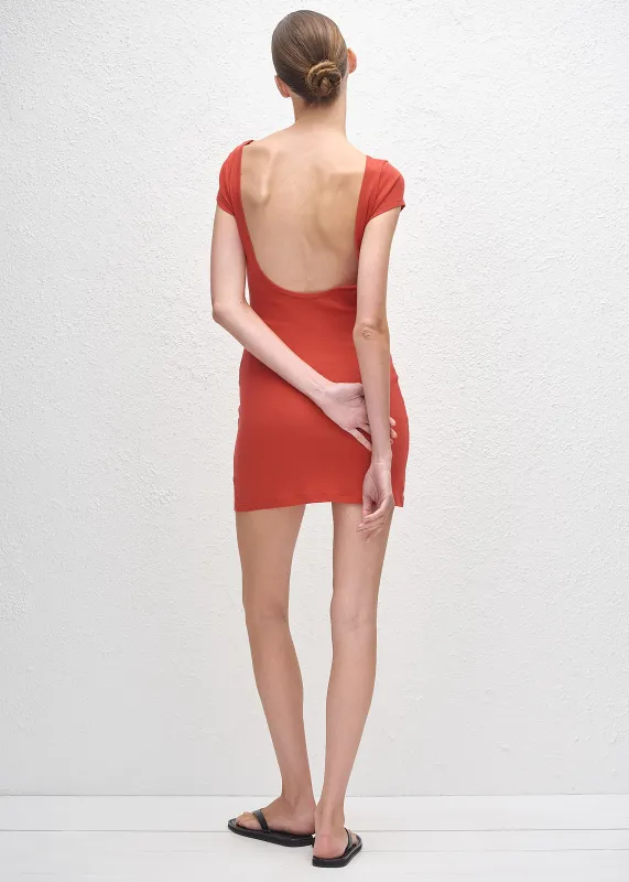 Matteau Low Back Mini Tee Dress - Tomato made by Matteau