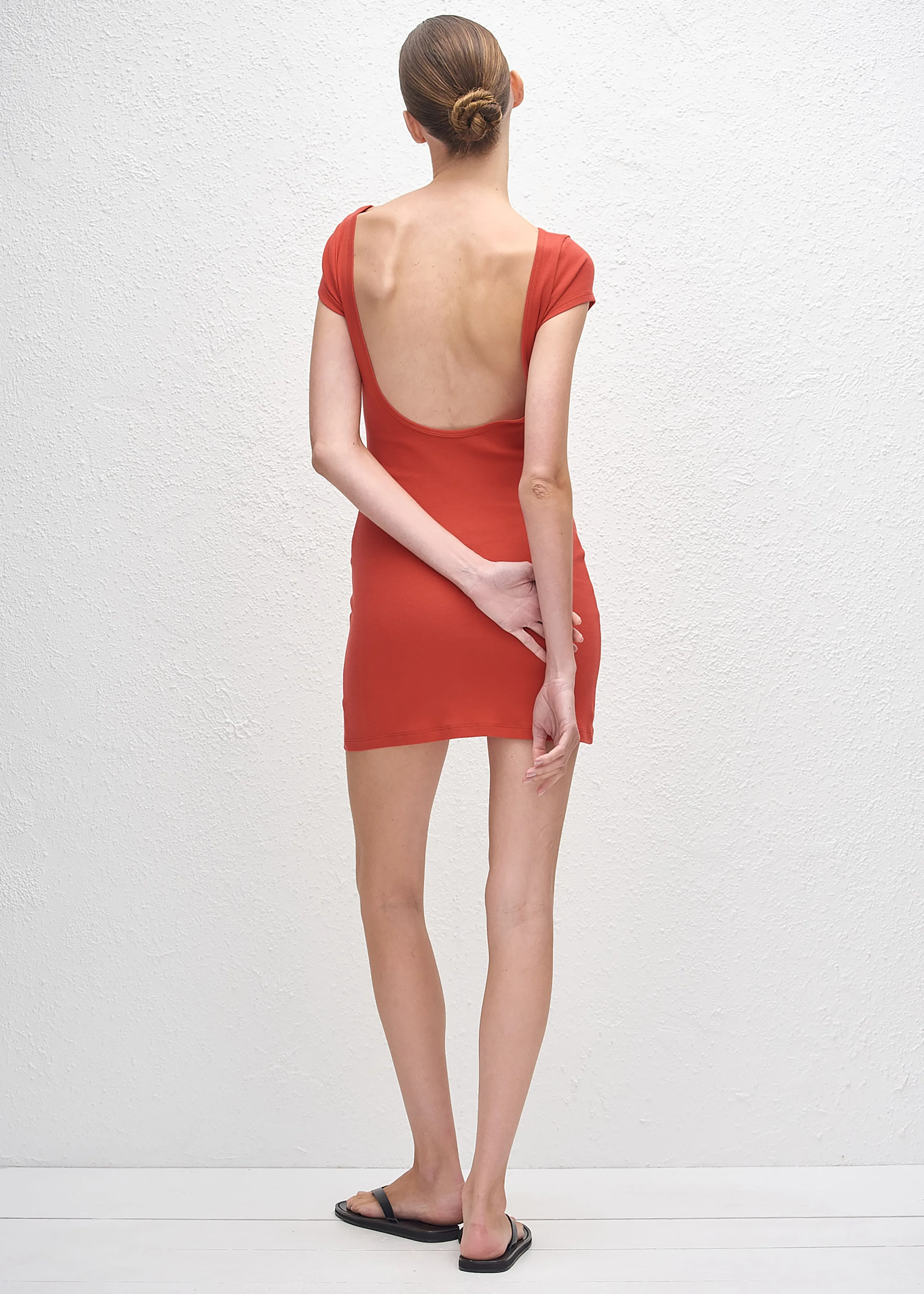 Matteau Low Back Mini Tee Dress - Tomato sold by Frankie Shop