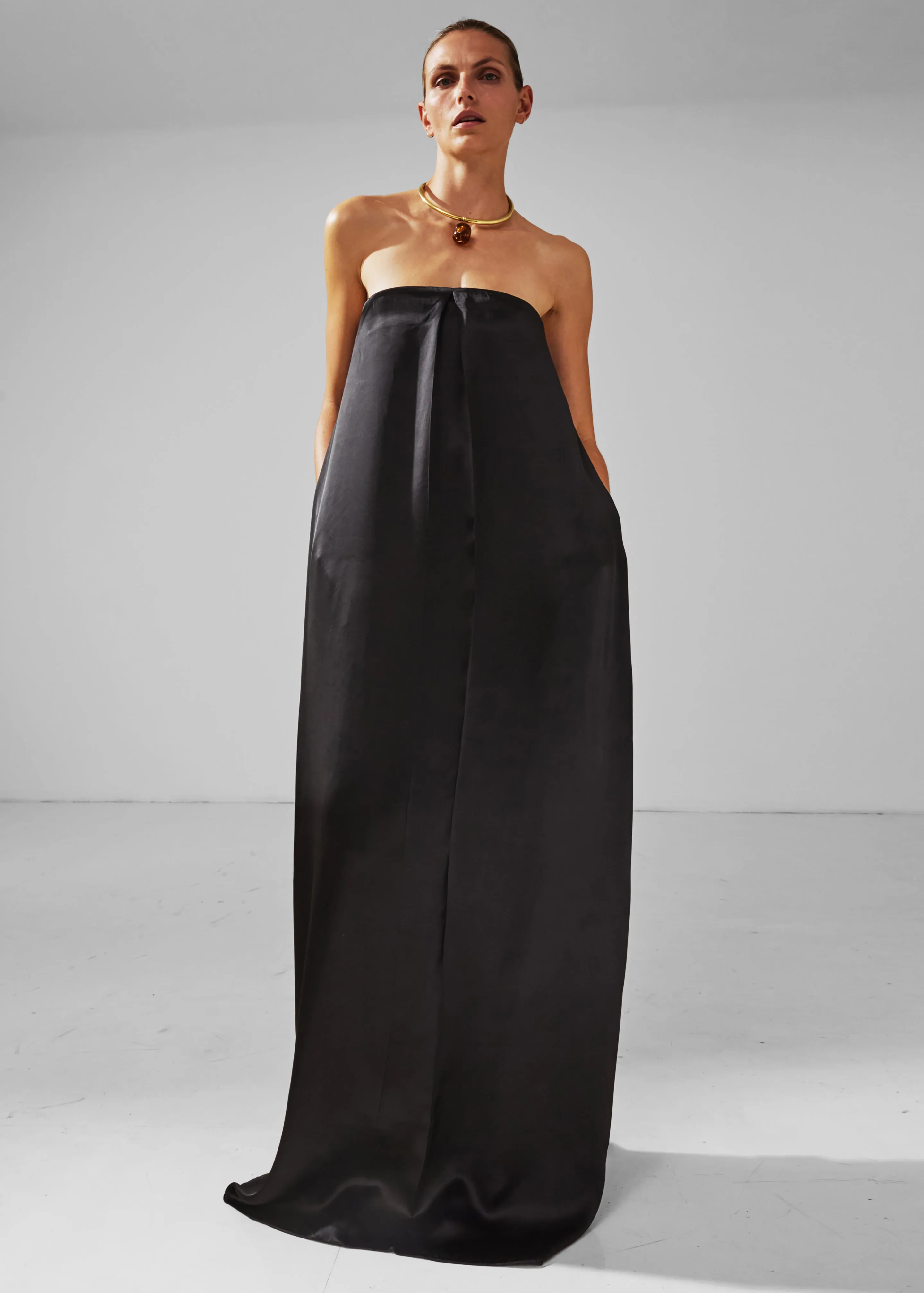 Darkpark Veronike Long Satin Bustier Dress - Black sold by Frankie Shop product image thumbnail 3