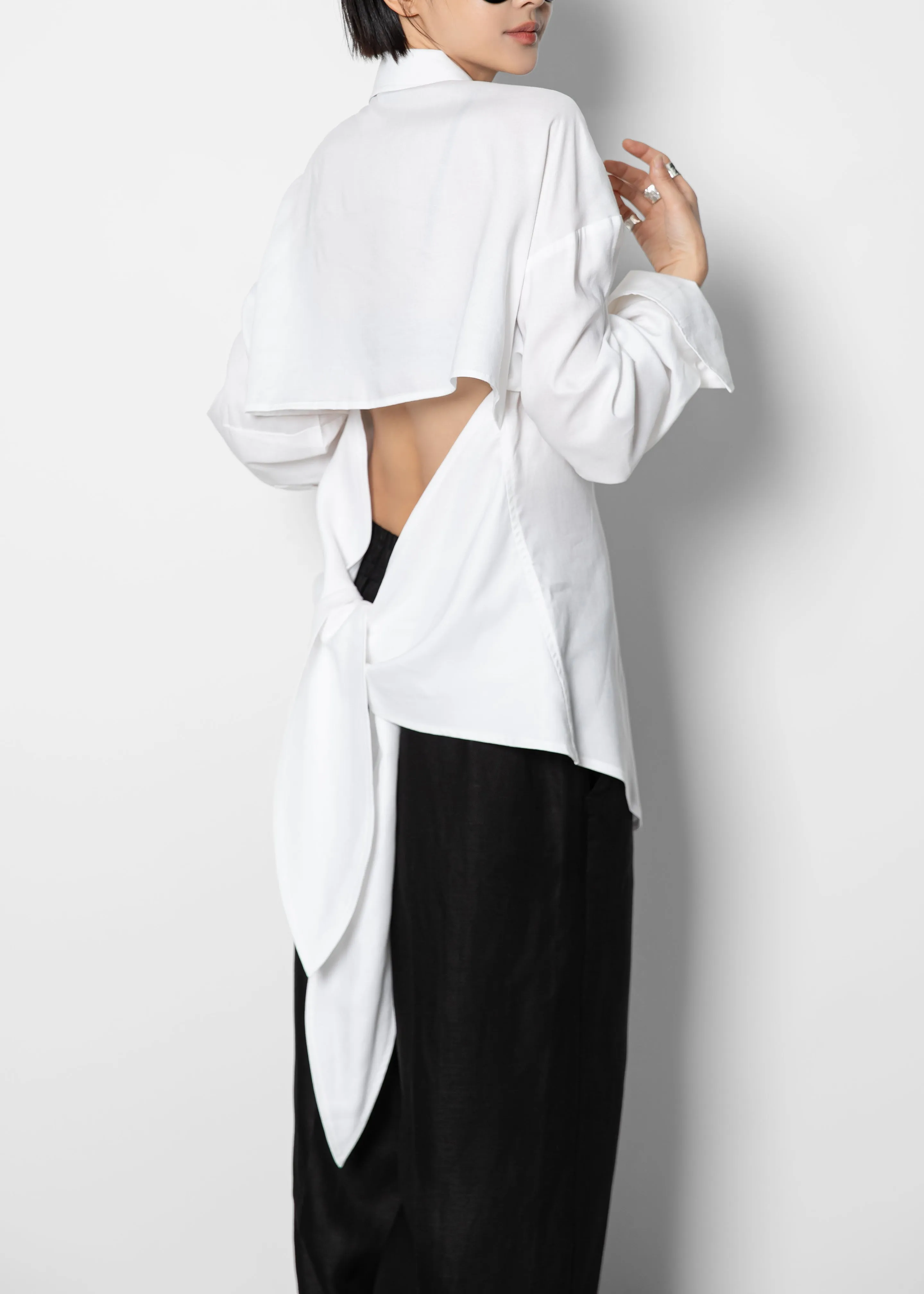 Velia Cut-Out Back Shirt - White sold by Frankie Shop product image thumbnail 3