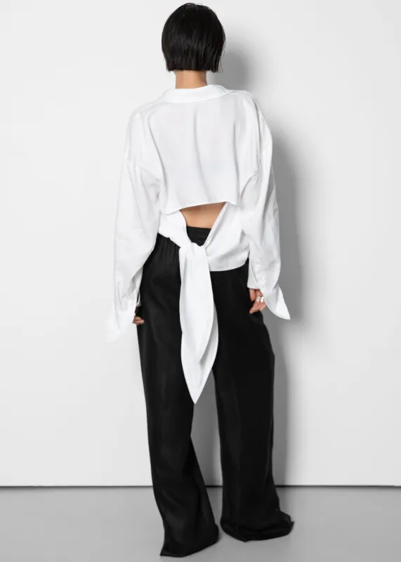 Velia Cut-Out Back Shirt - White made by Frankie Shop