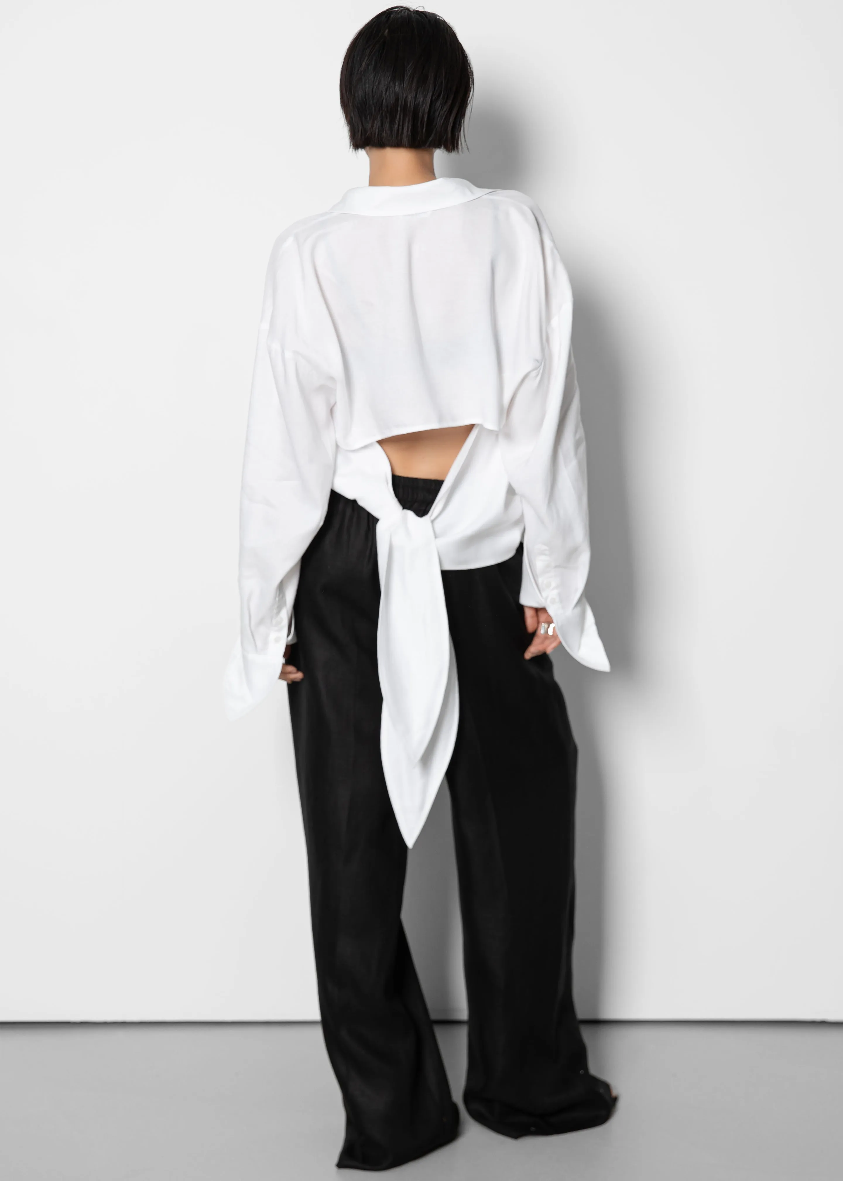 Velia Cut-Out Back Shirt - White sold by Frankie Shop
