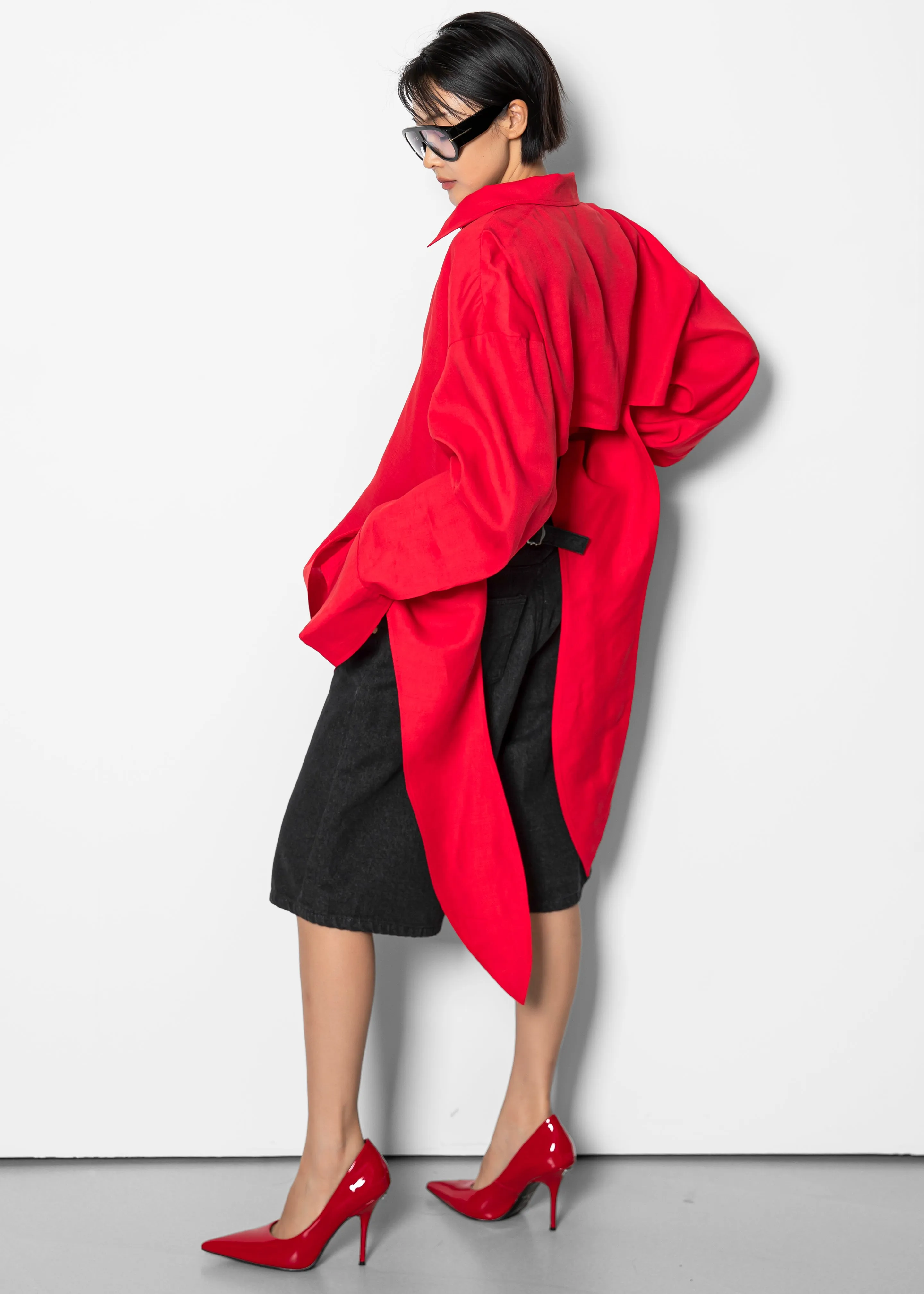 Velia Cut-Out Back Shirt - Red sold by Frankie Shop product image thumbnail 5