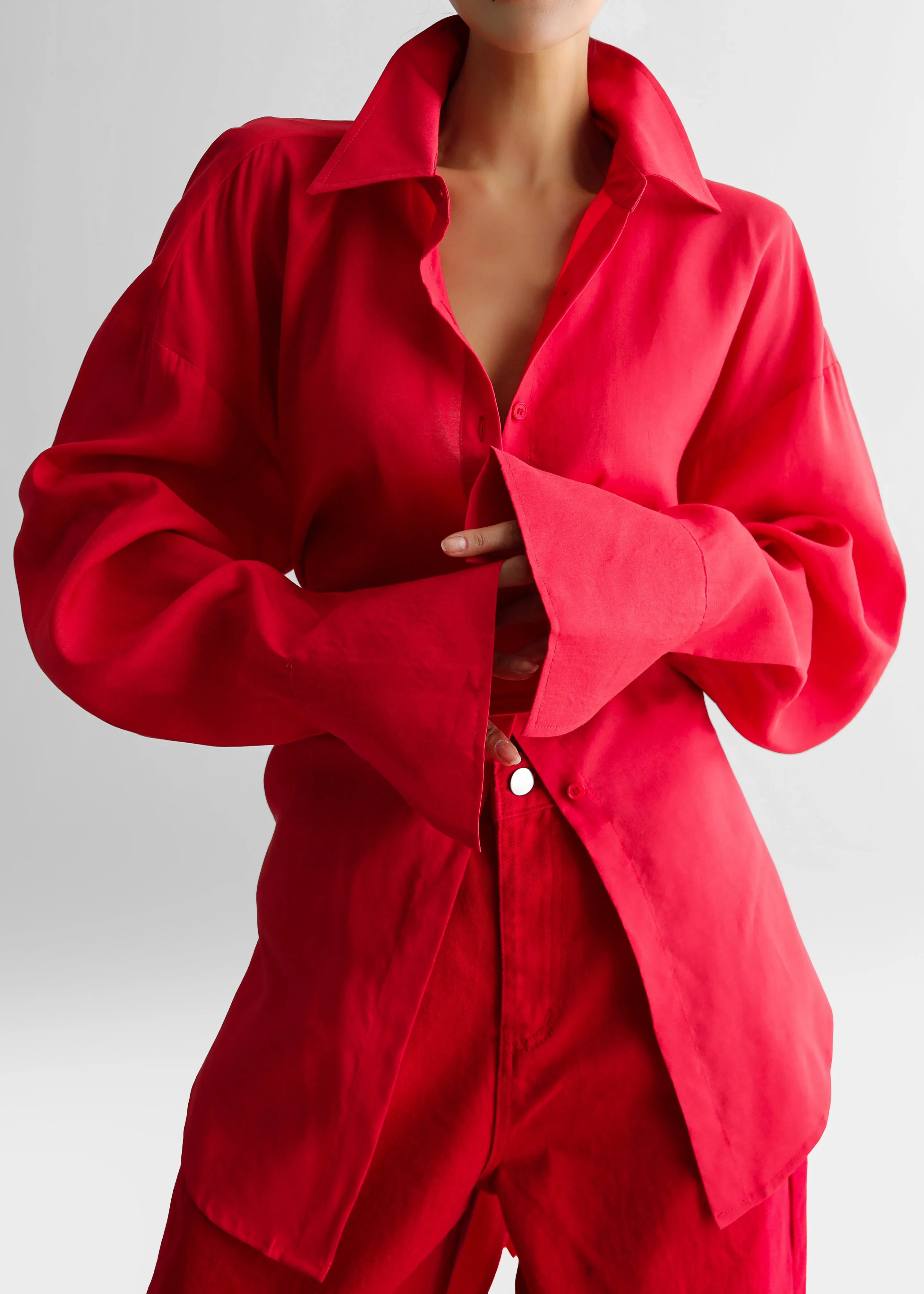 Velia Cut-Out Back Shirt - Red sold by Frankie Shop product image thumbnail 4