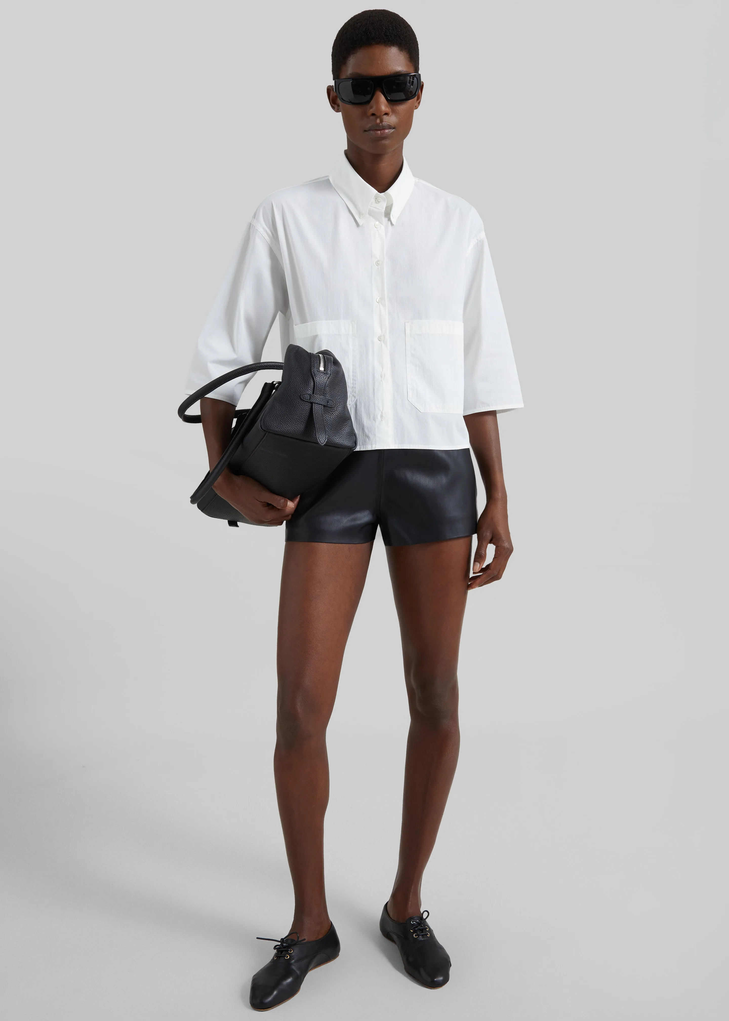 Tellaro Cropped Boxy Shirt - White sold by Frankie Shop product image thumbnail 3