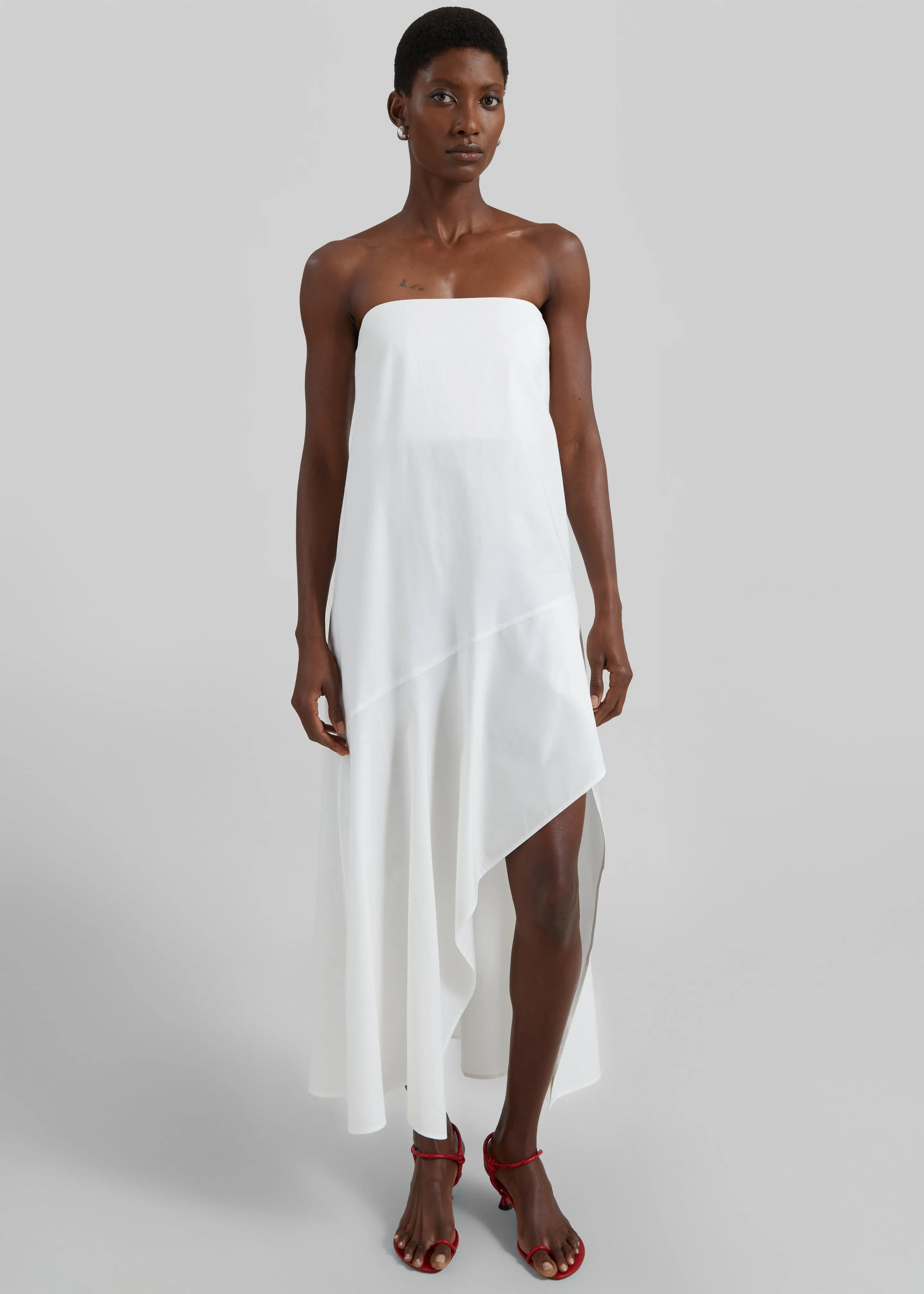 St. Agni Oxford Strapless Asymm Dress - White sold by Frankie Shop product image thumbnail 3