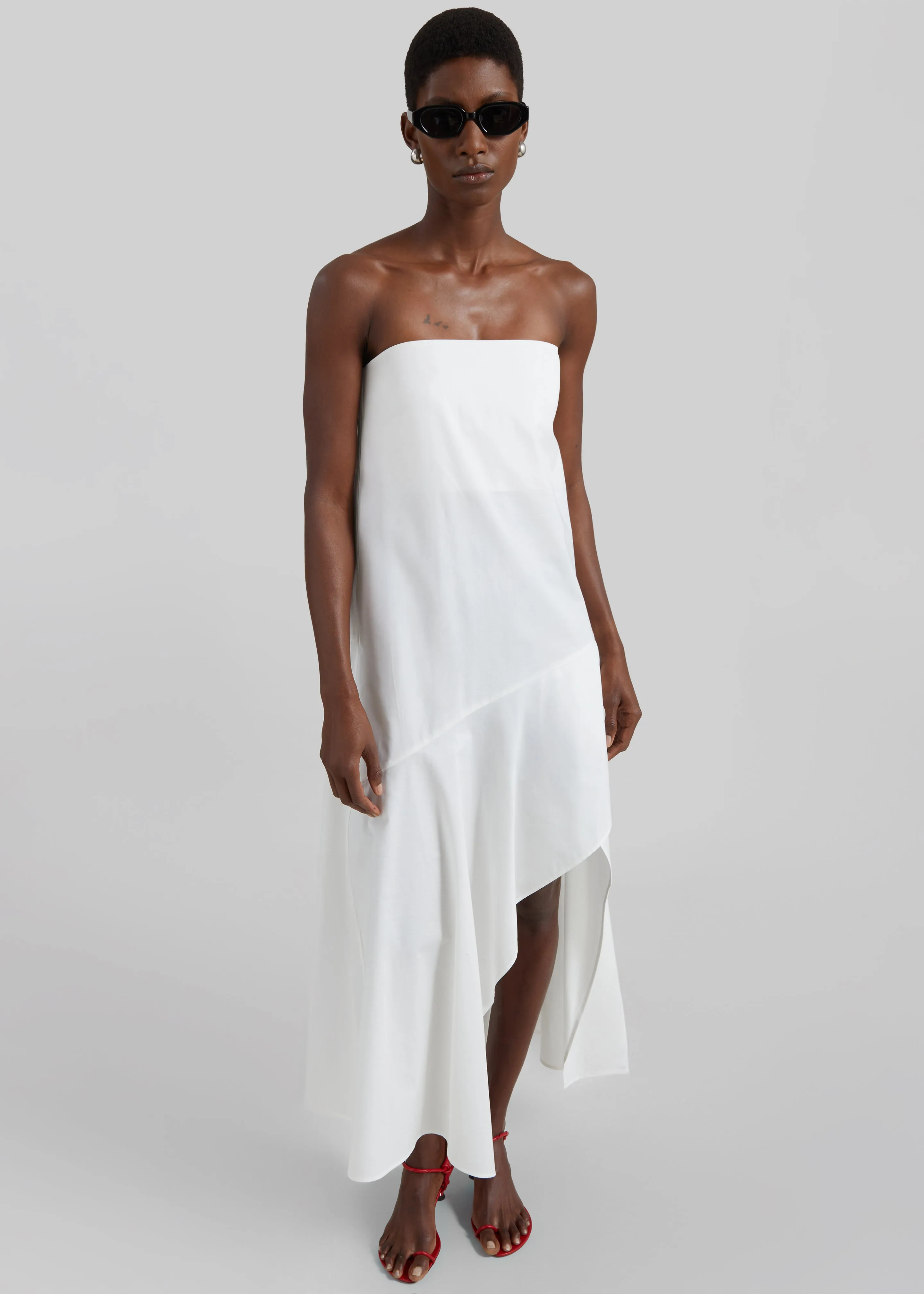 St. Agni Oxford Strapless Asymm Dress - White sold by Frankie Shop product image thumbnail 5