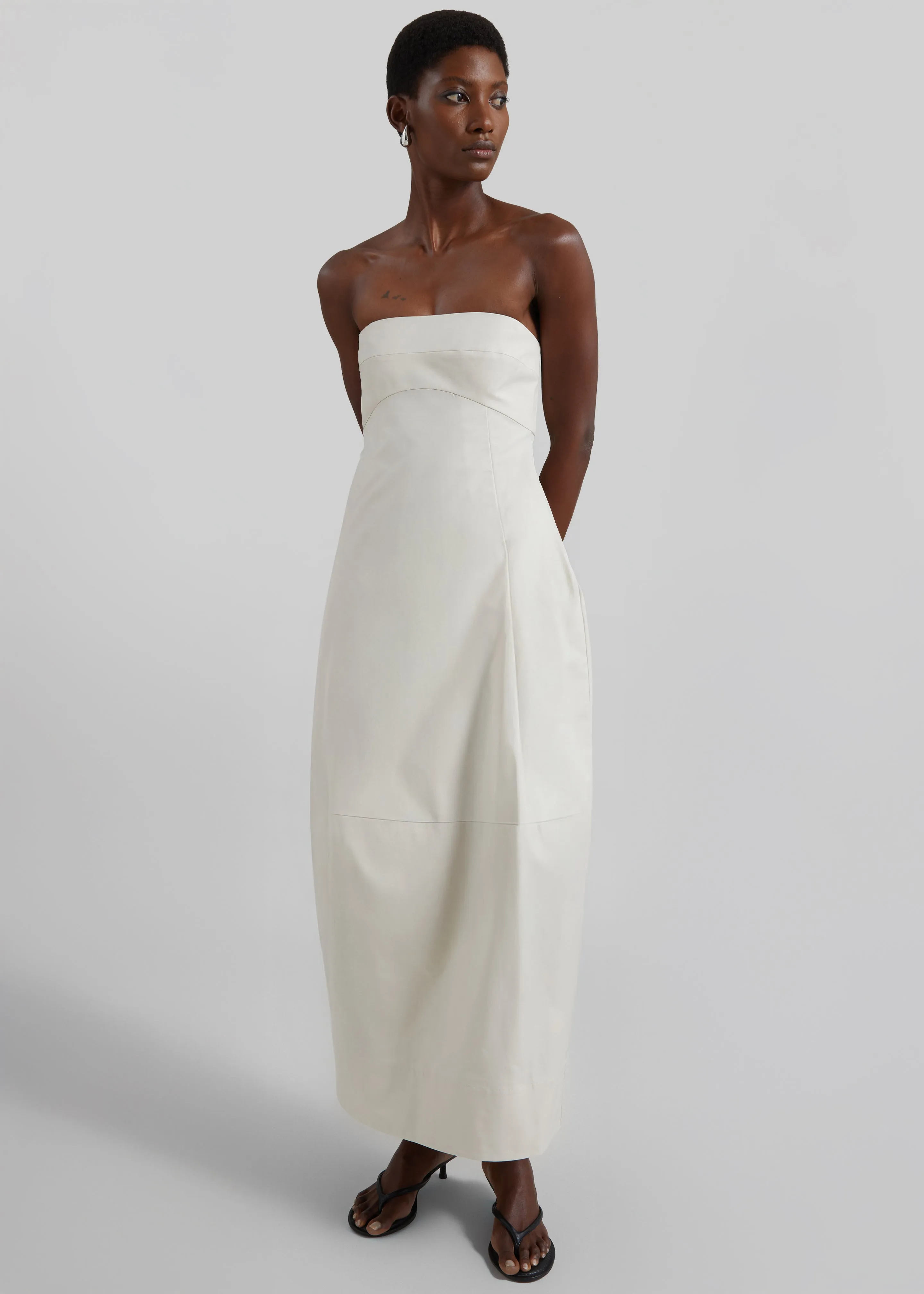 St. Agni Canvas Pleat Cocoon Dress - Shell sold by Frankie Shop