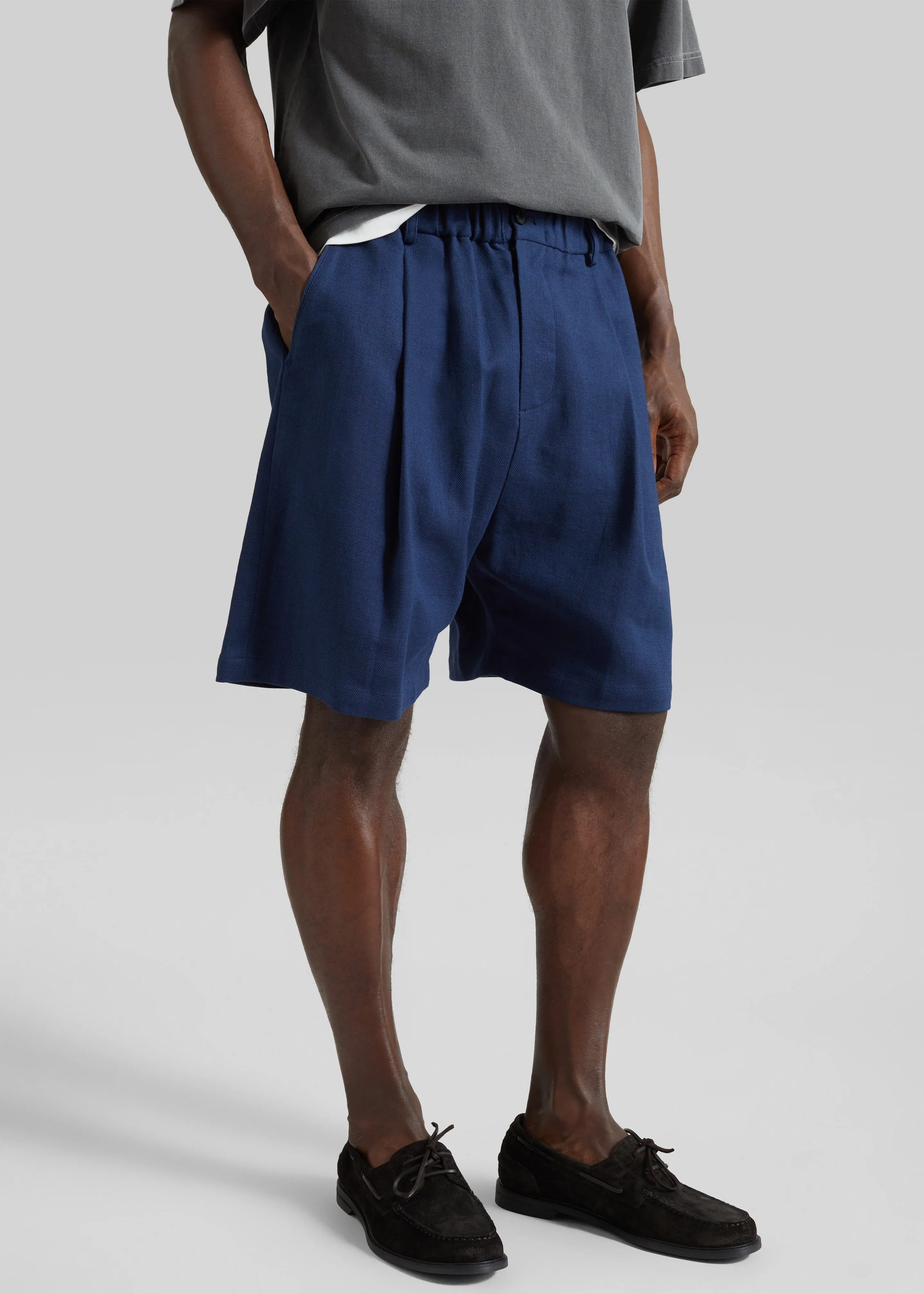 Sagres Linen Bermuda Shorts - Navy sold by Frankie Shop product image thumbnail 4