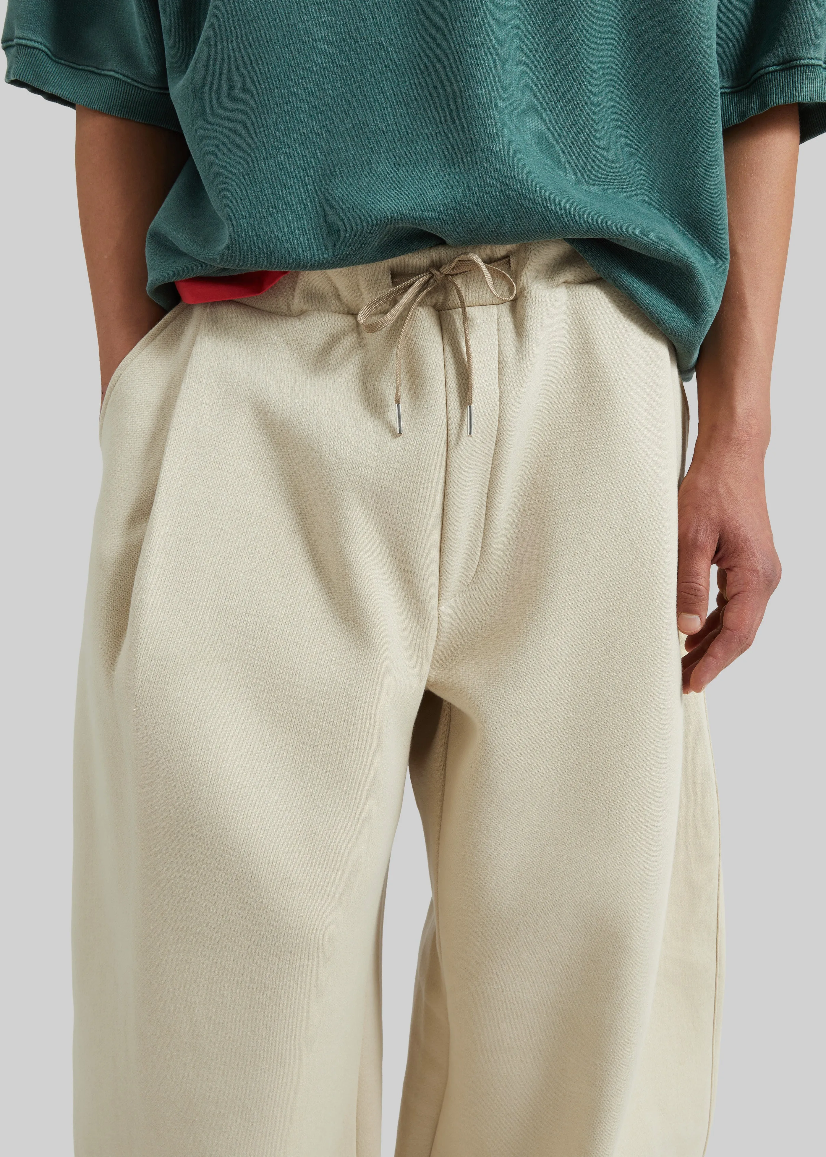 Nas Barrel Leg Sweatpants - Beige sold by Frankie Shop product image thumbnail 4