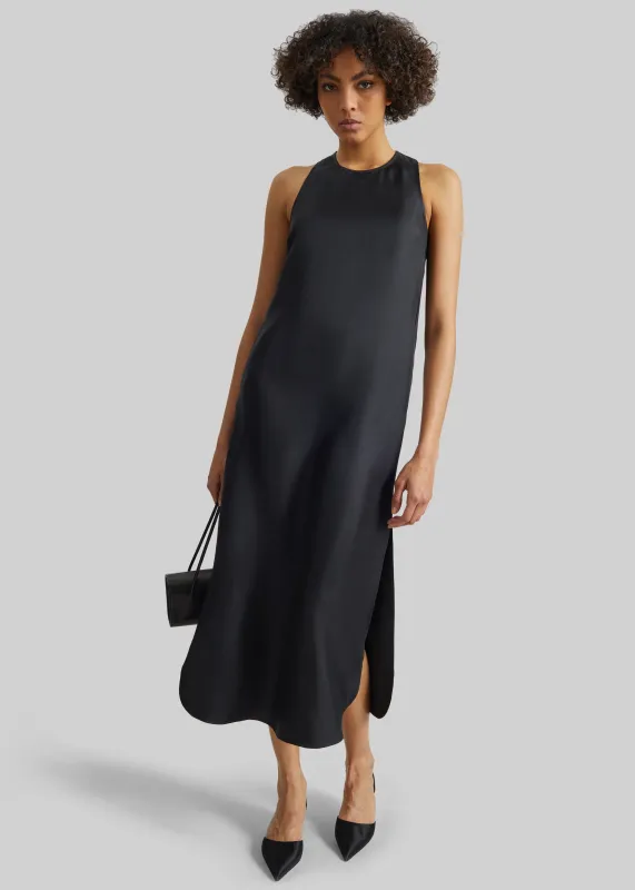 Loulou de Saison Paloma Long Silk Dress - Black made by Loulou De Saison