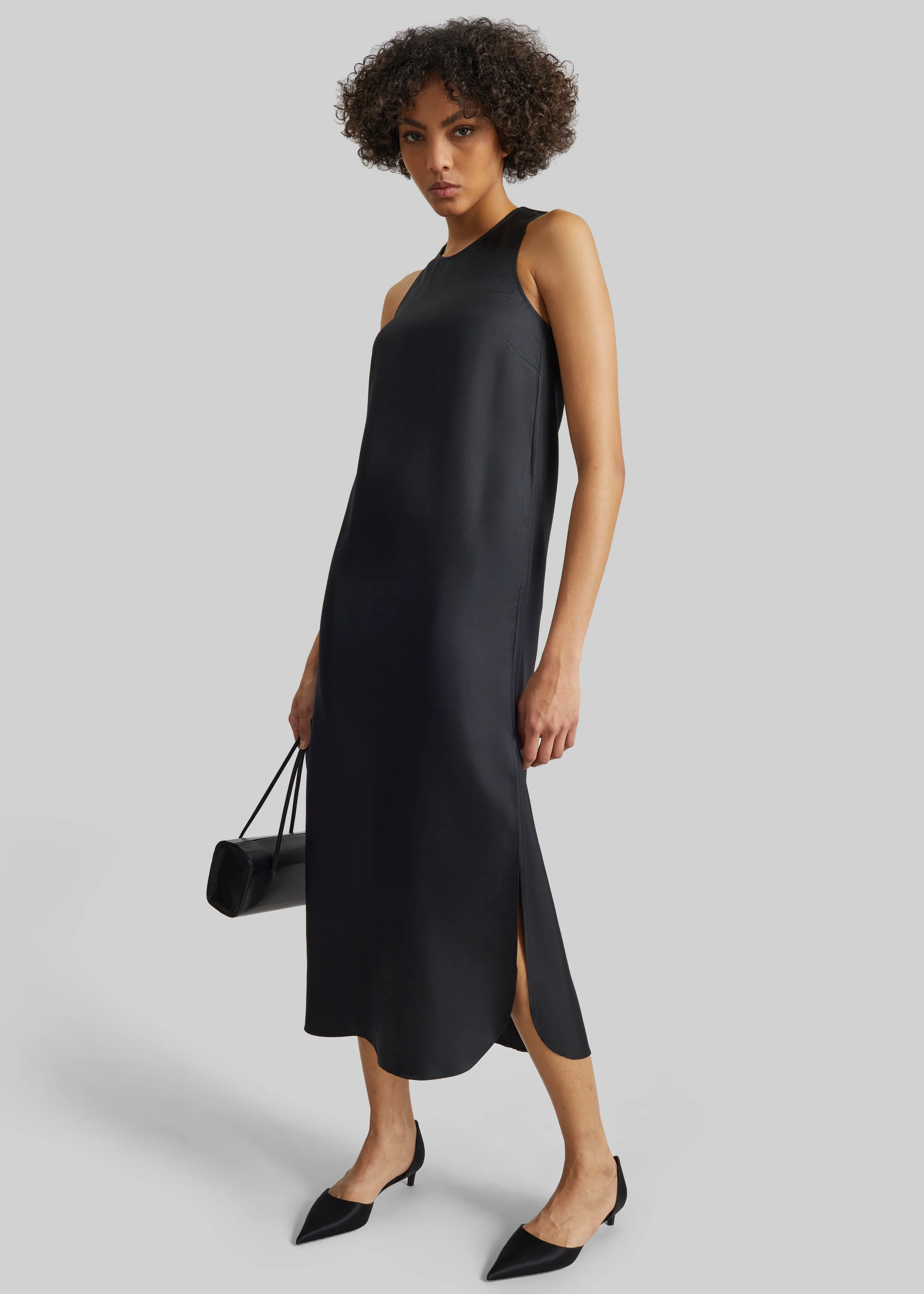 Loulou de Saison Paloma Long Silk Dress - Black sold by Frankie Shop product image thumbnail 5