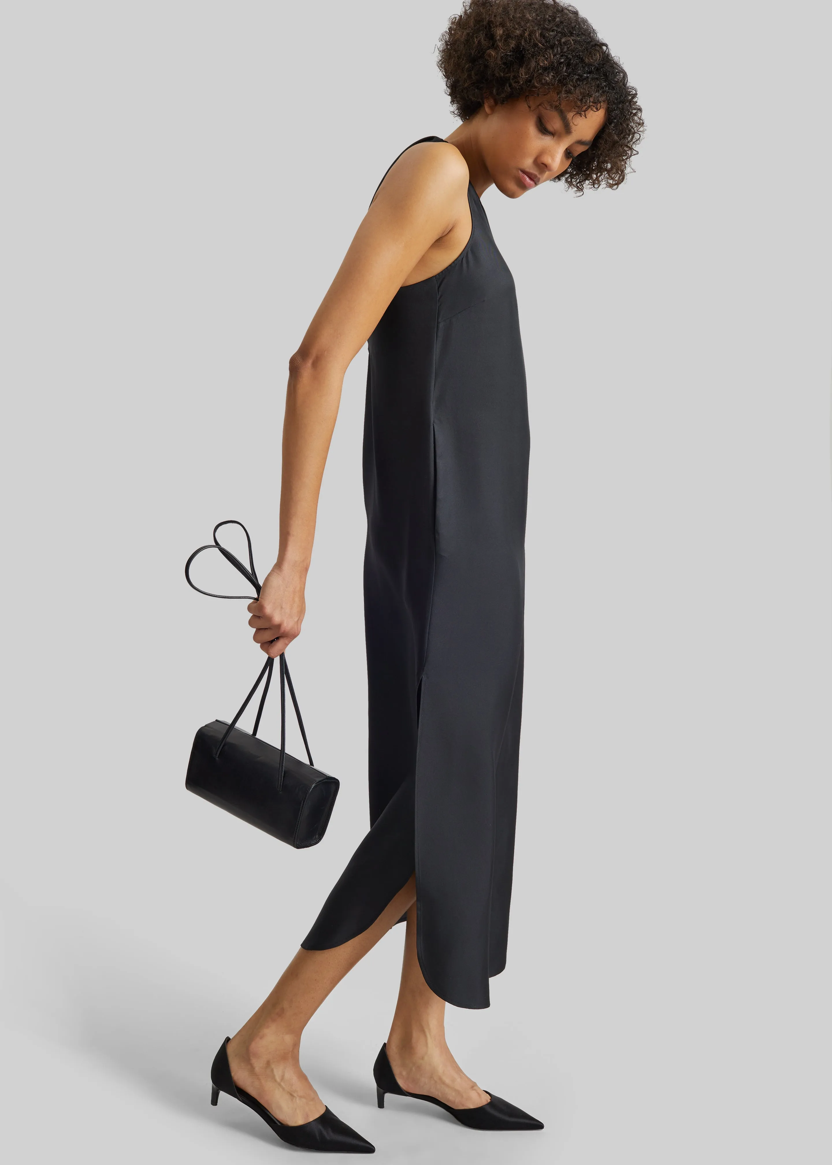 Loulou de Saison Paloma Long Silk Dress - Black sold by Frankie Shop product image thumbnail 3