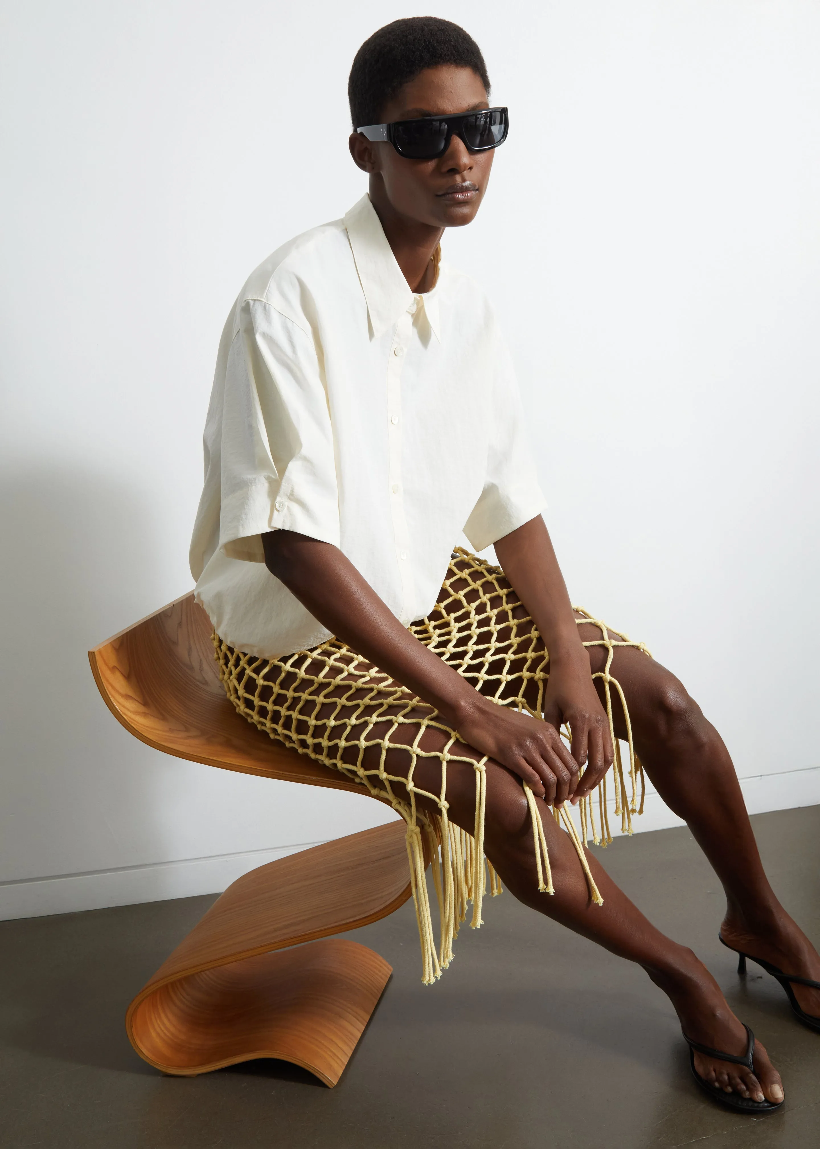 Comporta Drawstring Shirt - Cream sold by Frankie Shop product image thumbnail 4
