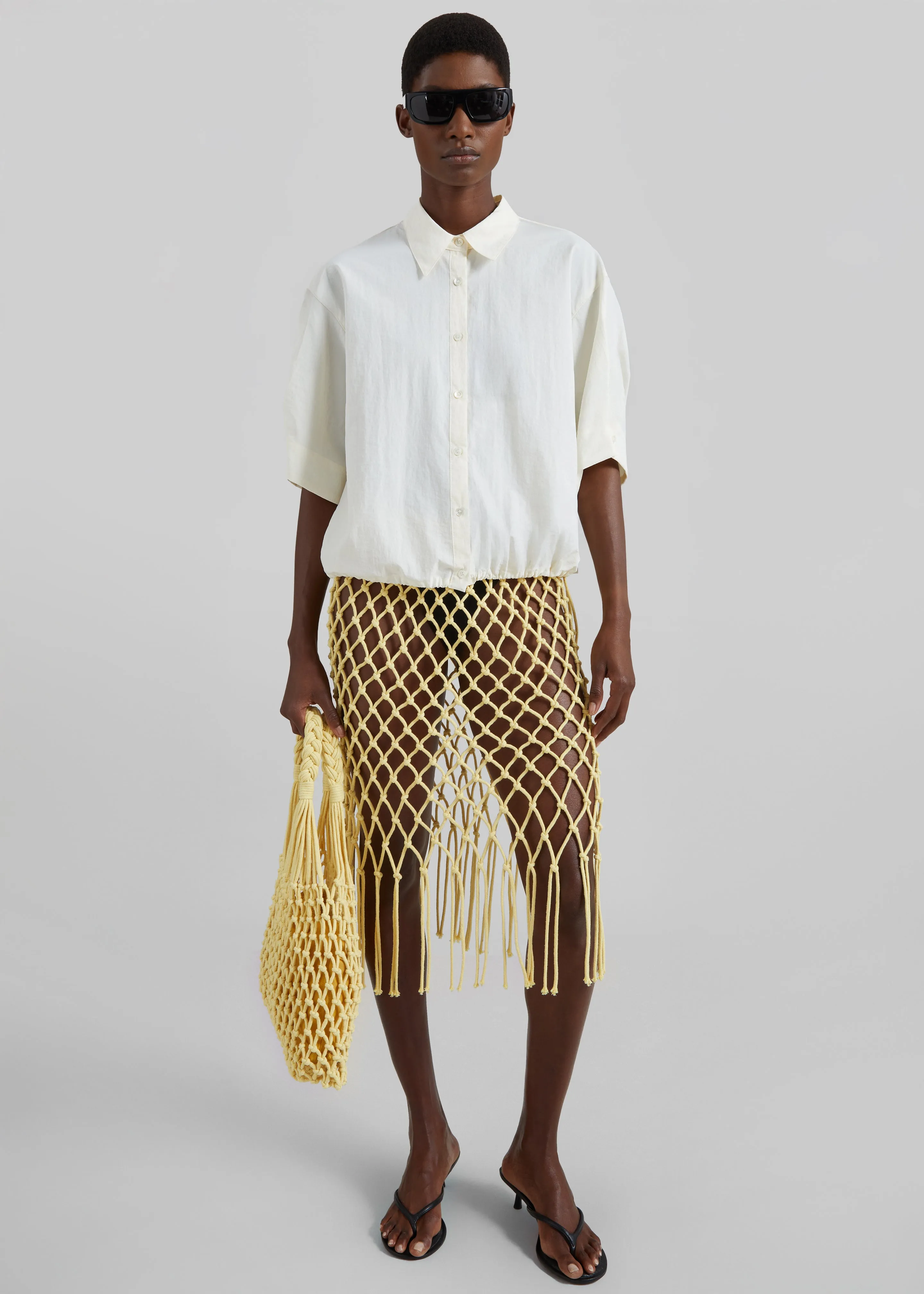 Comporta Drawstring Shirt - Cream sold by Frankie Shop