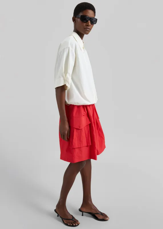 Igny Technical Cargo Bermuda Shorts - Red made by Frankie Shop