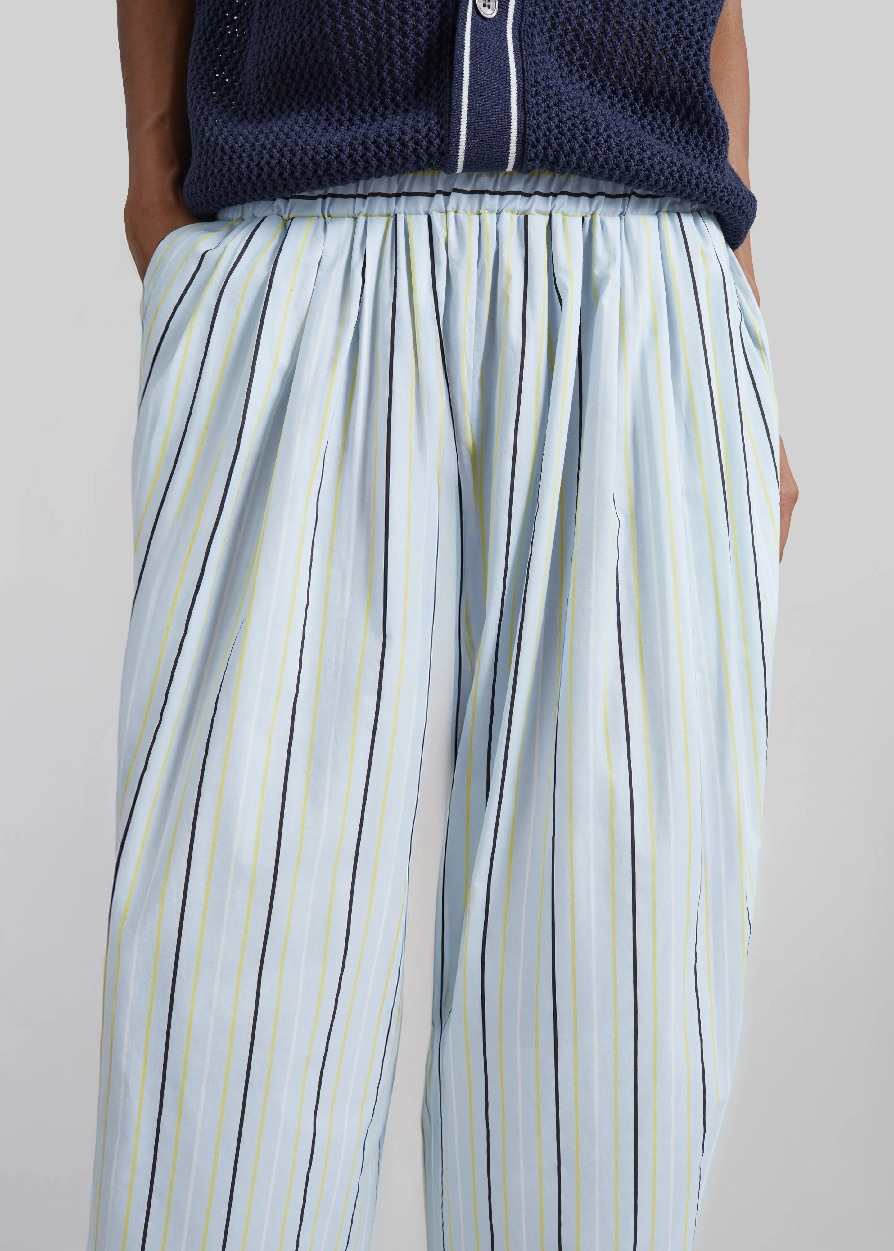 Otranto Cotton Barrel Leg Pants - Blue Multi Stripe sold by Frankie Shop product image thumbnail 3