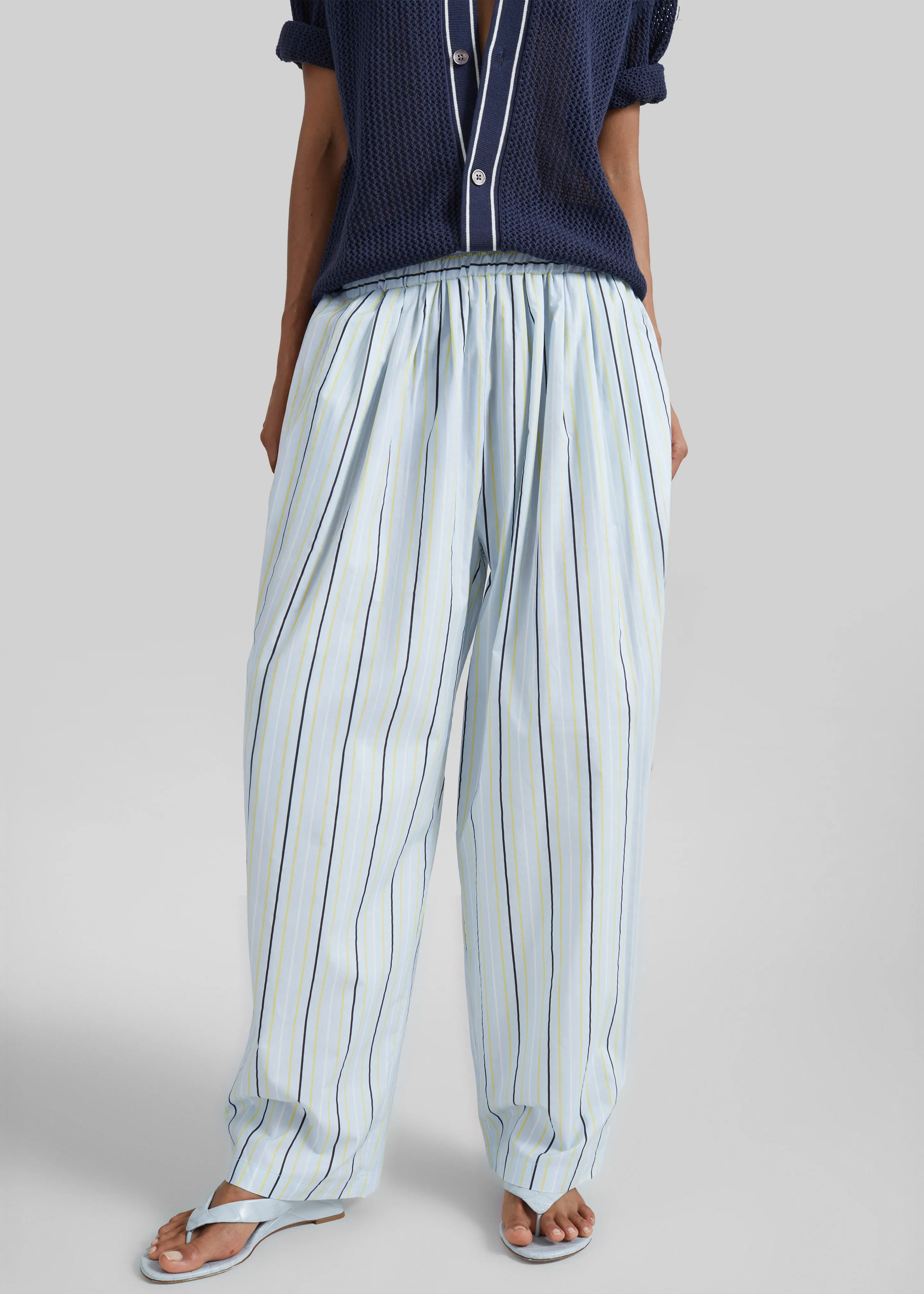 Otranto Cotton Barrel Leg Pants - Blue Multi Stripe sold by Frankie Shop product image thumbnail 2