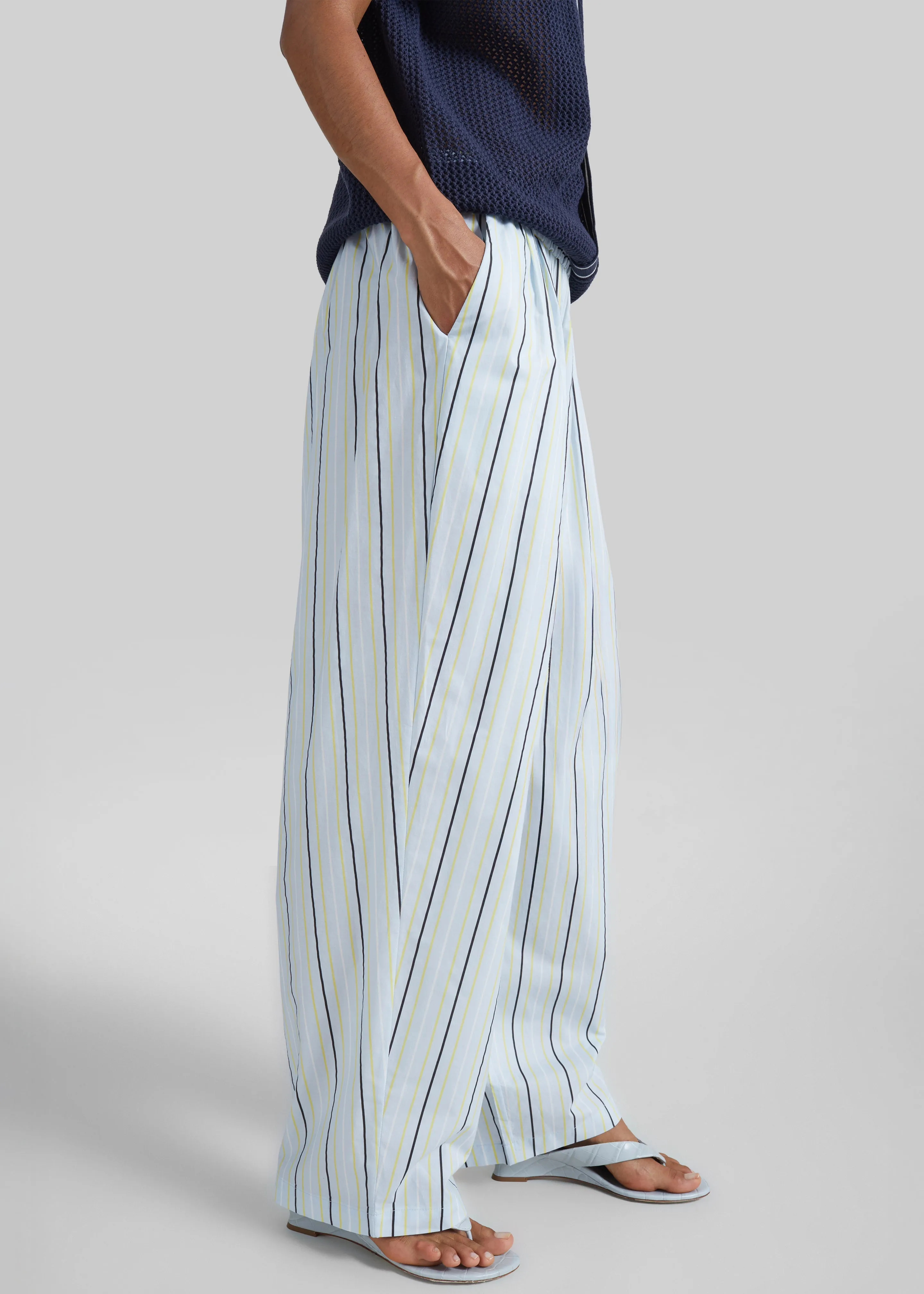 Otranto Cotton Barrel Leg Pants - Blue Multi Stripe sold by Frankie Shop product image thumbnail 4