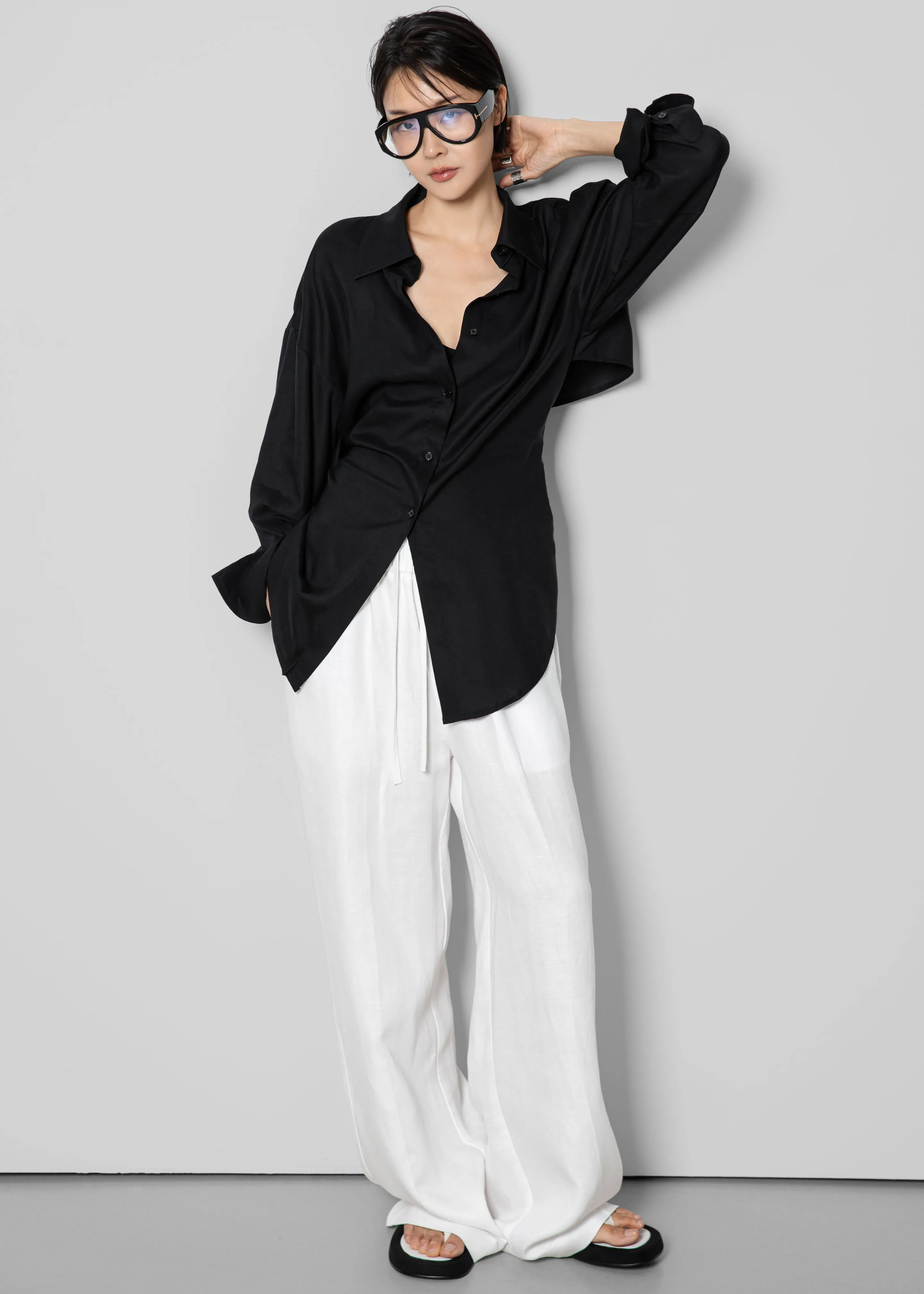 Velia Cut-Out Back Shirt - Black sold by Frankie Shop product image thumbnail 2