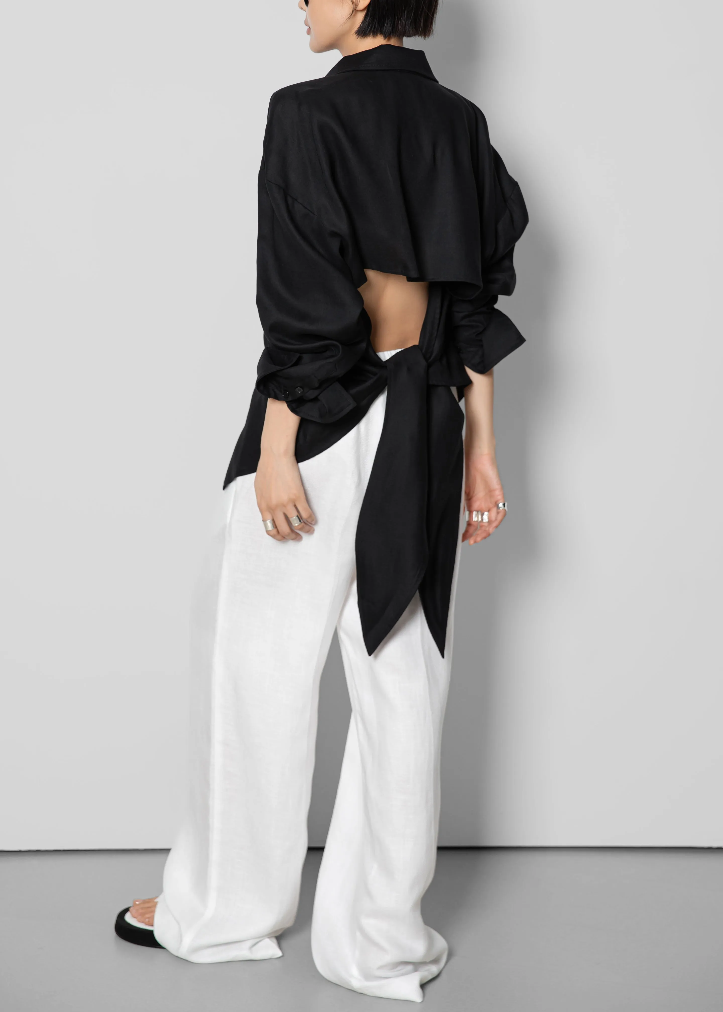Velia Cut-Out Back Shirt - Black sold by Frankie Shop product image thumbnail 5