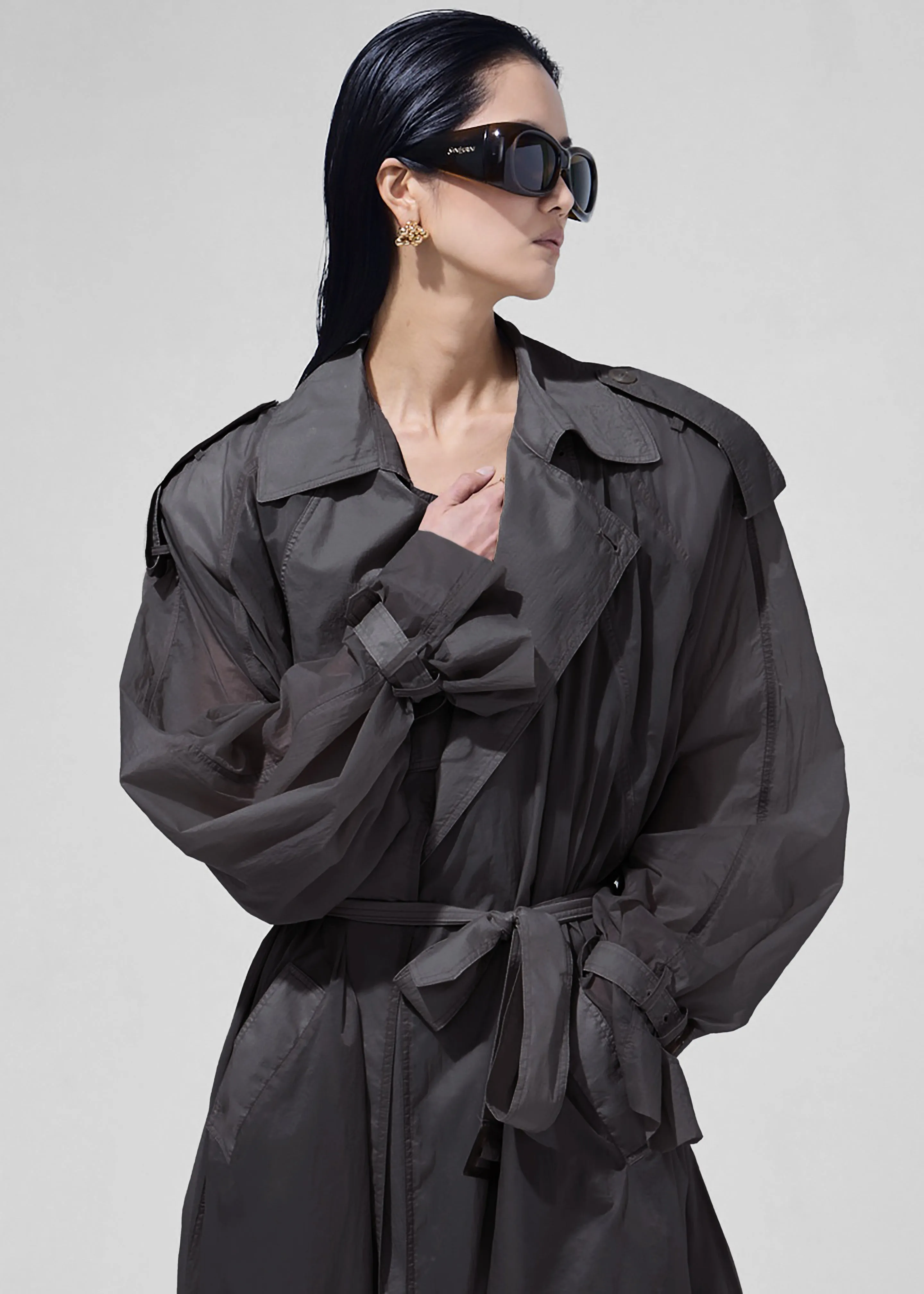Linas Technical Light Trench - Storm Grey sold by Frankie Shop product image thumbnail 4