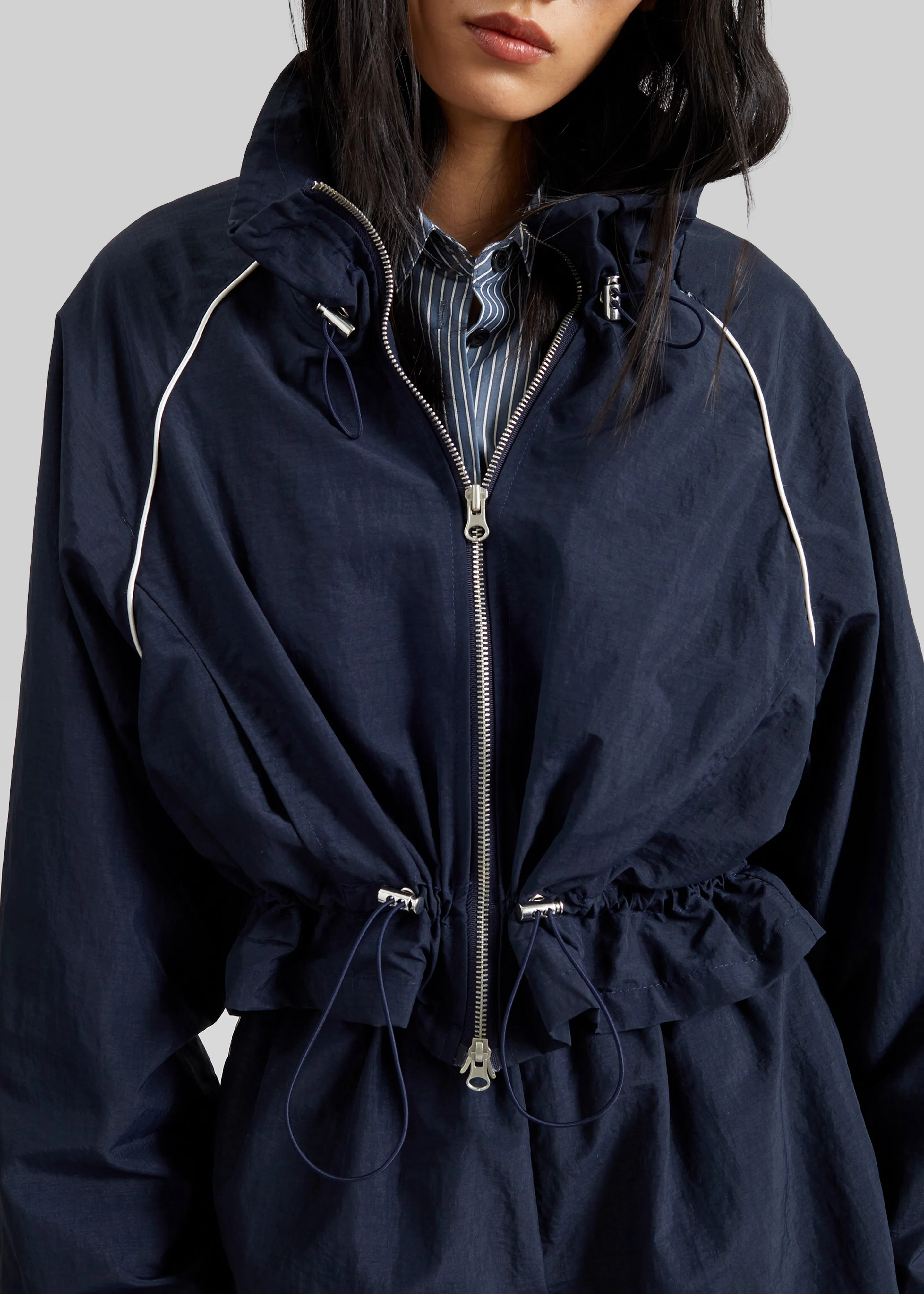 Arizona Drawstring Track Jacket - Navy sold by Frankie Shop product image thumbnail 3