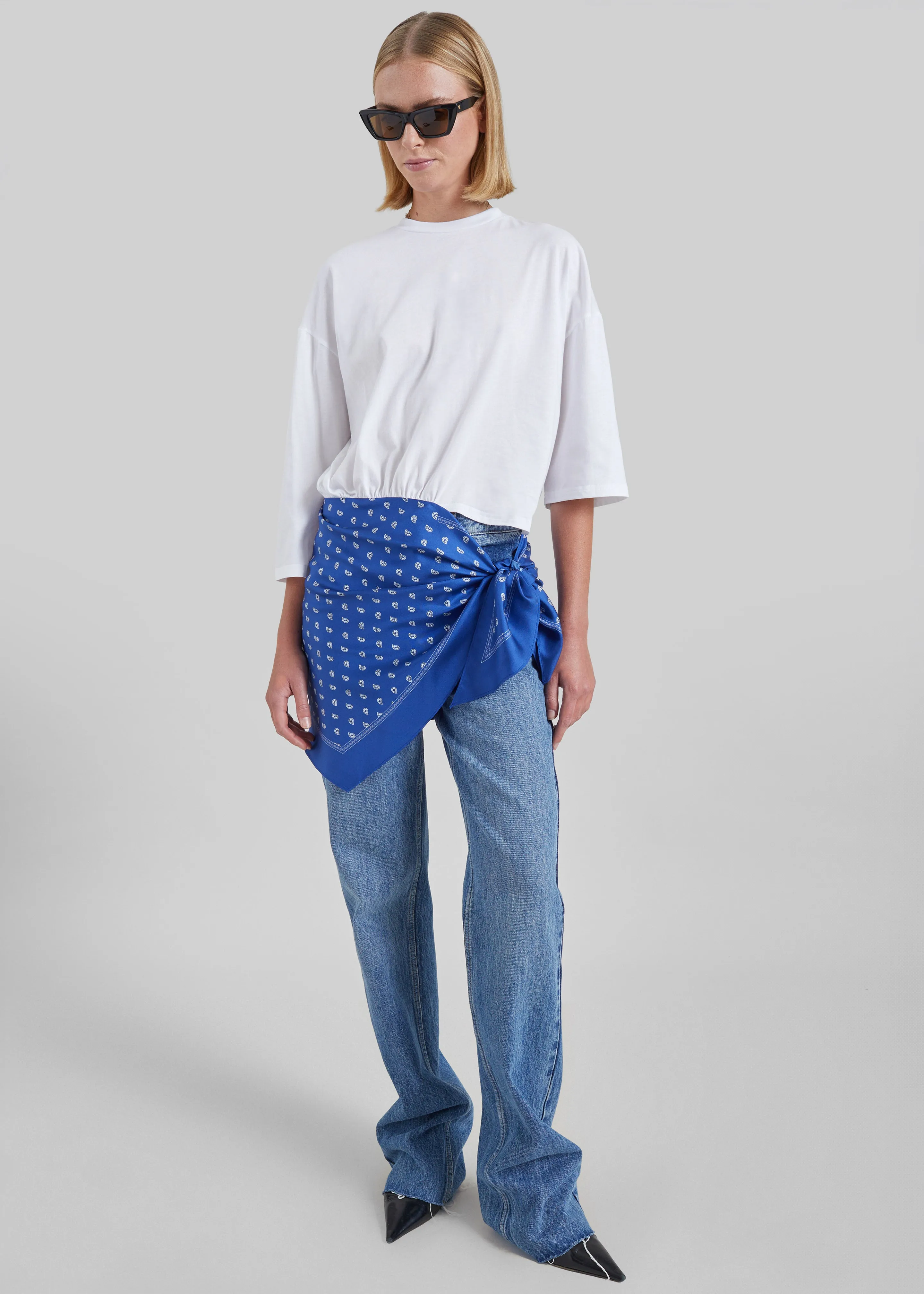 Christopher Esber Bandana Scarf Pareo Tee - White/Indigo Bandana Print sold by Frankie Shop product image thumbnail 3
