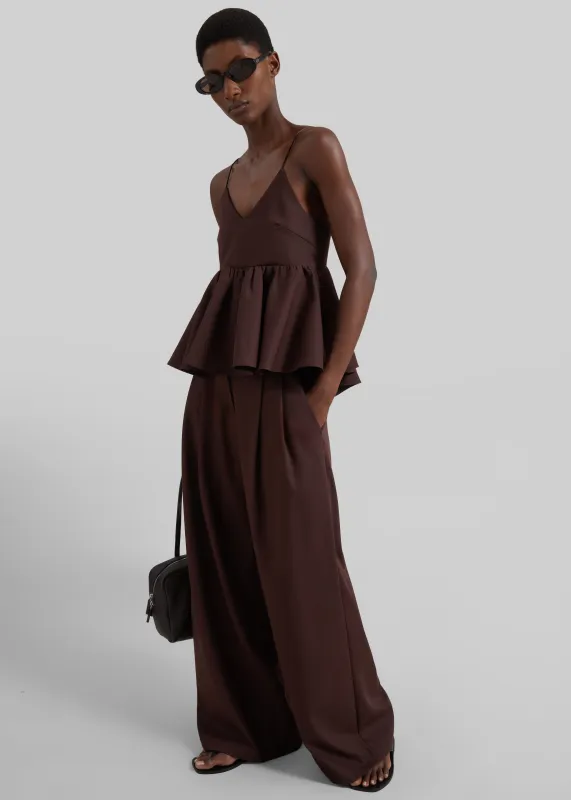 Taormina Pleated Trousers - Chocolate made by Frankie Shop