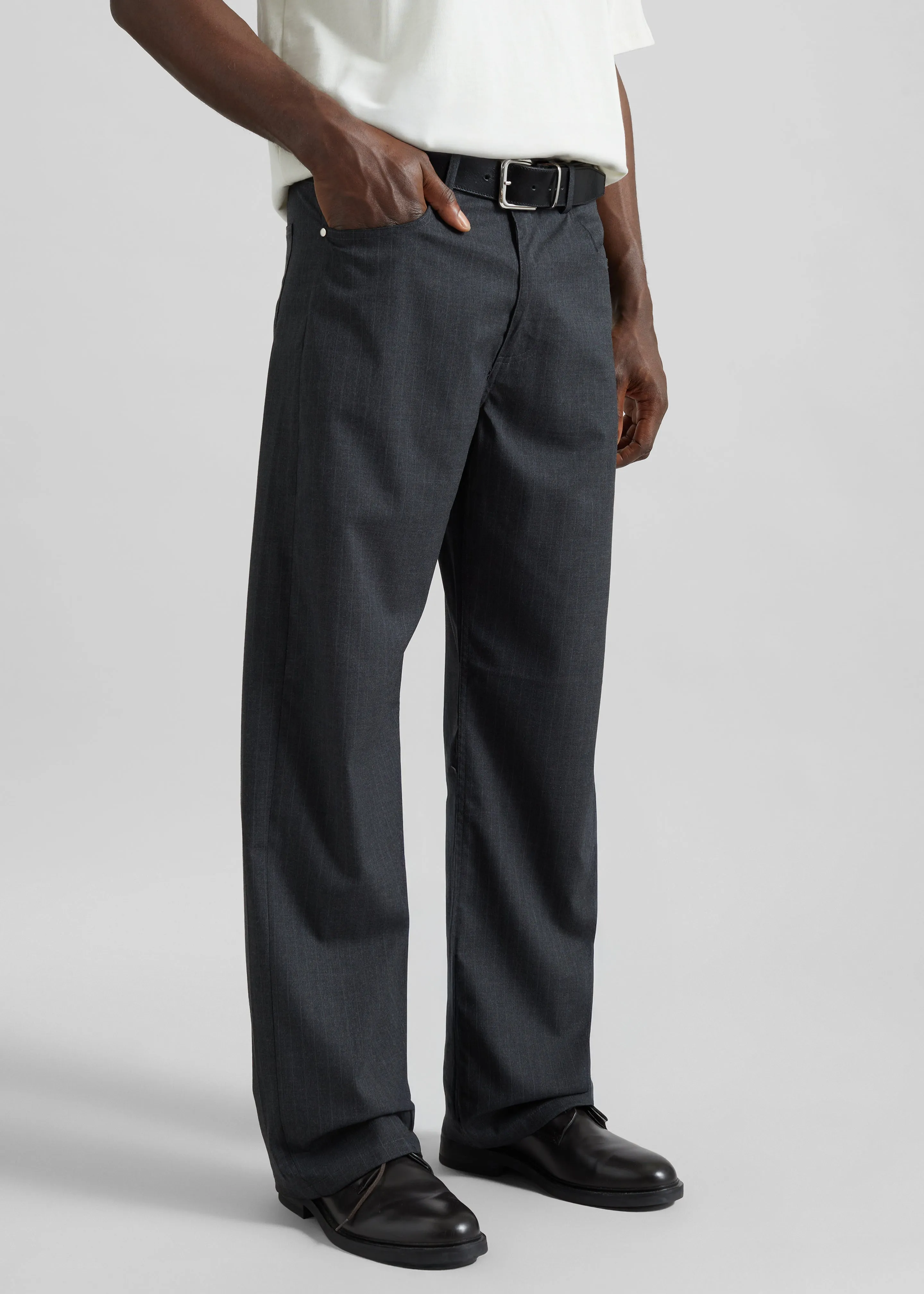 Trieste Straight Pants - Charcoal Pinstripe sold by Frankie Shop product image thumbnail 5