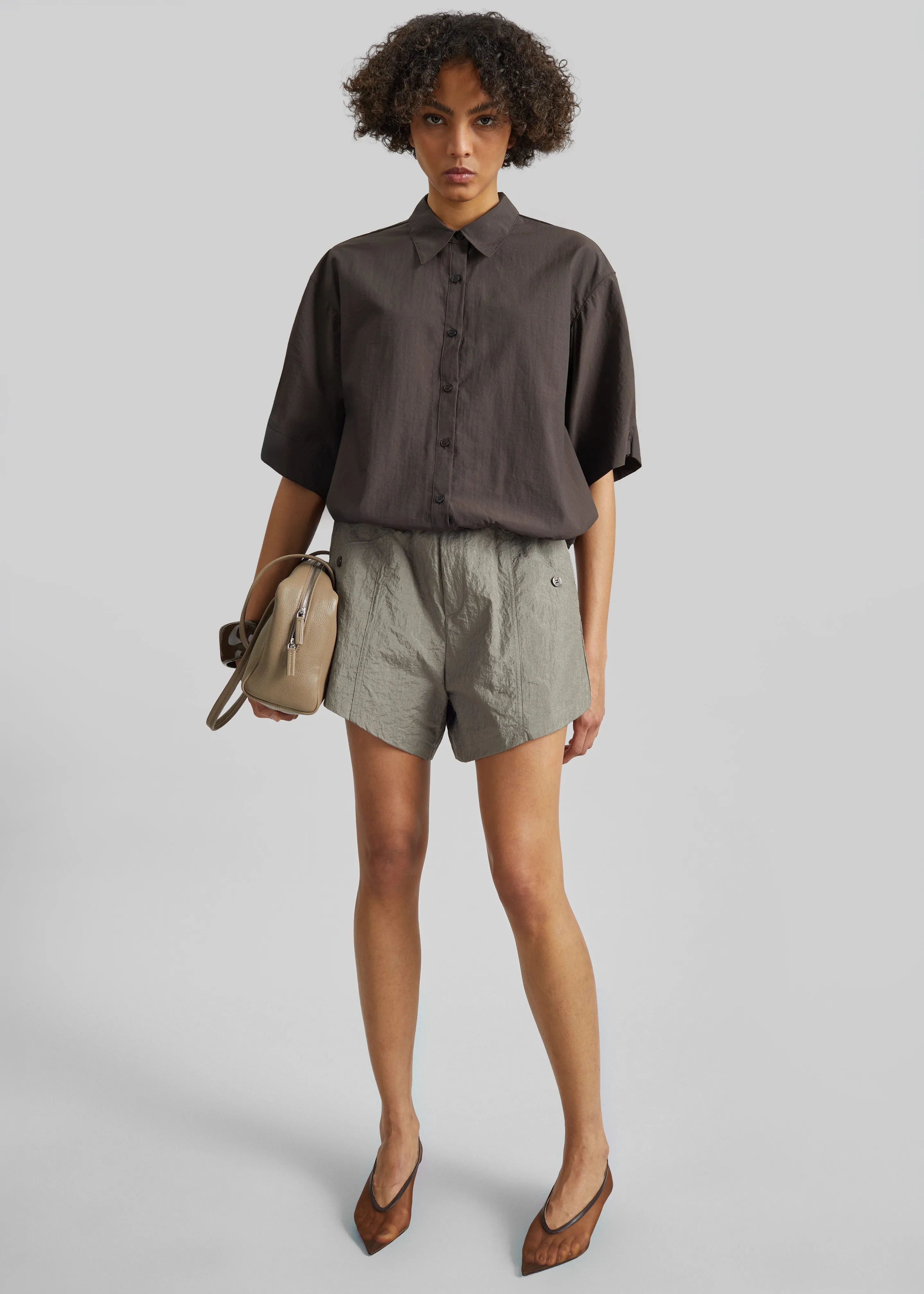 Comporta Drawstring Shirt - Brown sold by Frankie Shop product image thumbnail 5