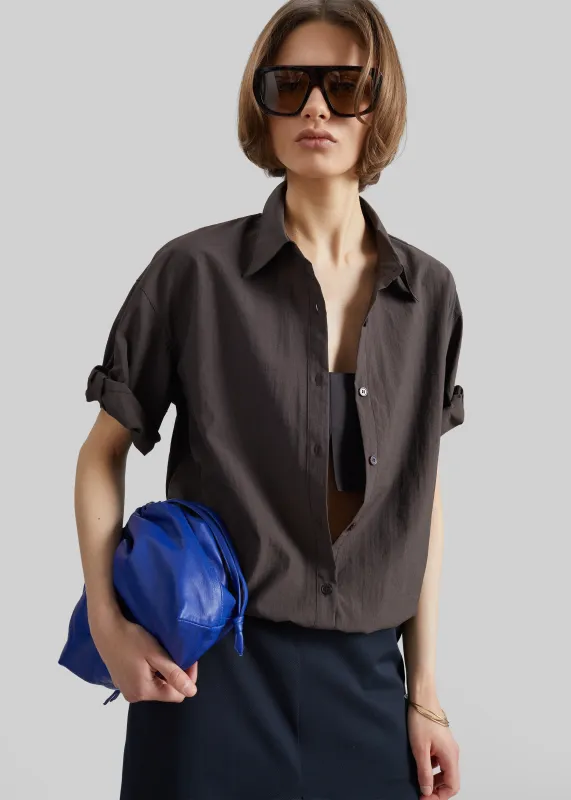 Comporta Drawstring Shirt - Brown made by Frankie Shop