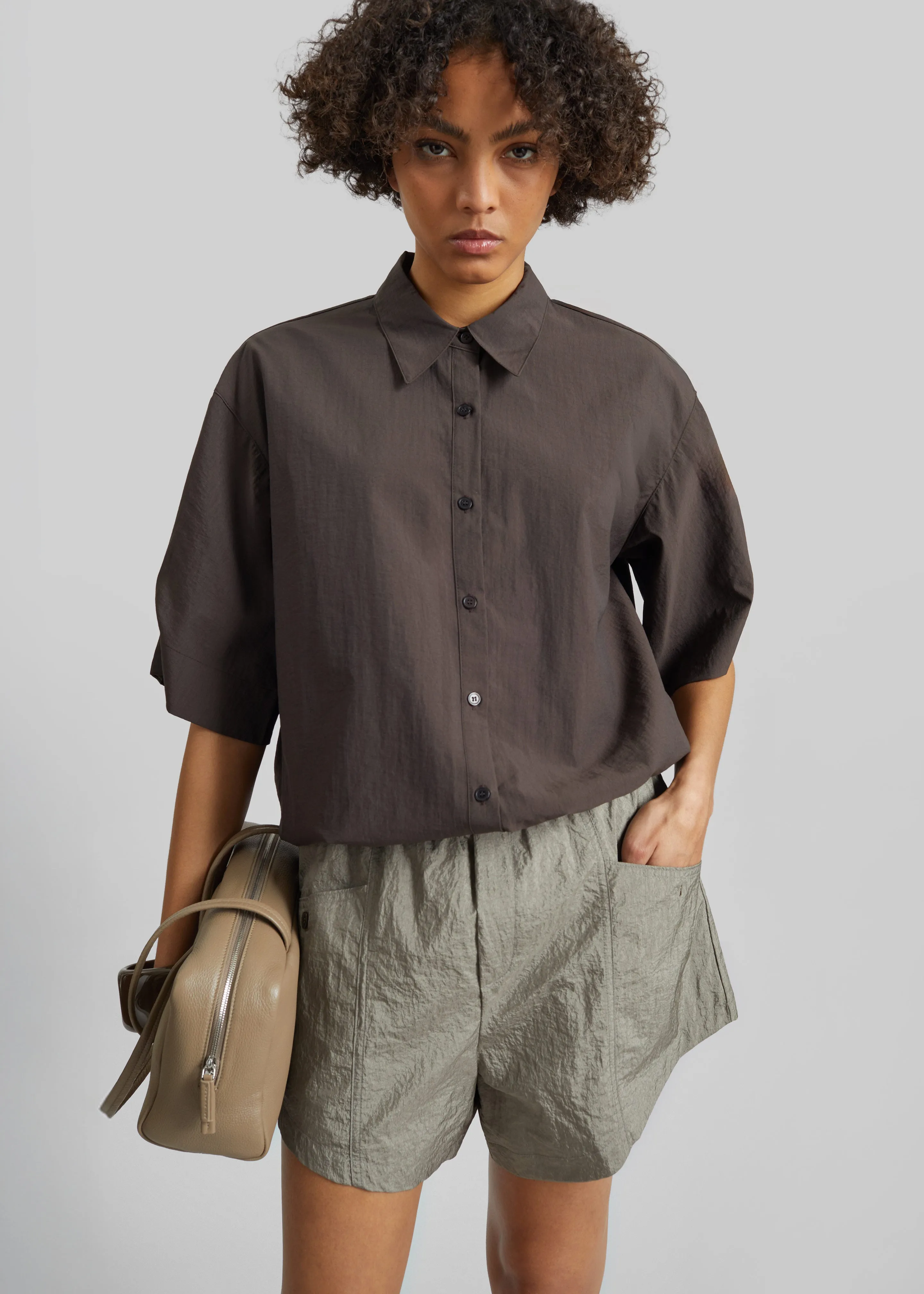 Comporta Drawstring Shirt - Brown sold by Frankie Shop product image thumbnail 4