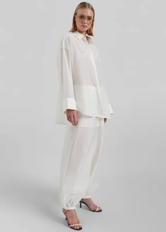 By Malene Birger Derris Silk Organza Shirt - Soft White made by By Malene Birger