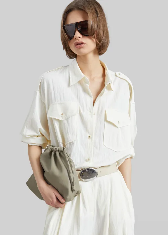 Trevi Textured Cargo Shirt - Cream made by Frankie Shop