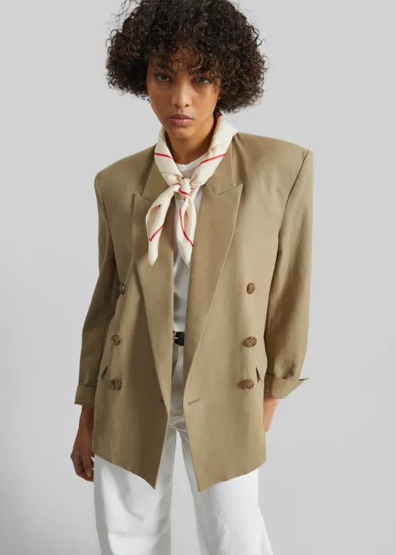 Salerno Linen Blazer - Camel made by Frankie Shop