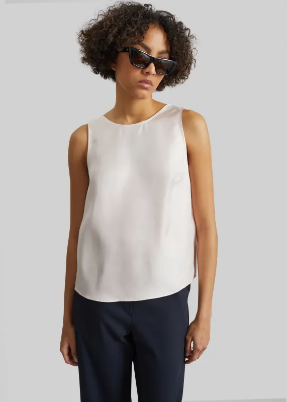 Loulou de Saison Gema Sleeveless Silk Top - Light Pink made by Loulou De Saison