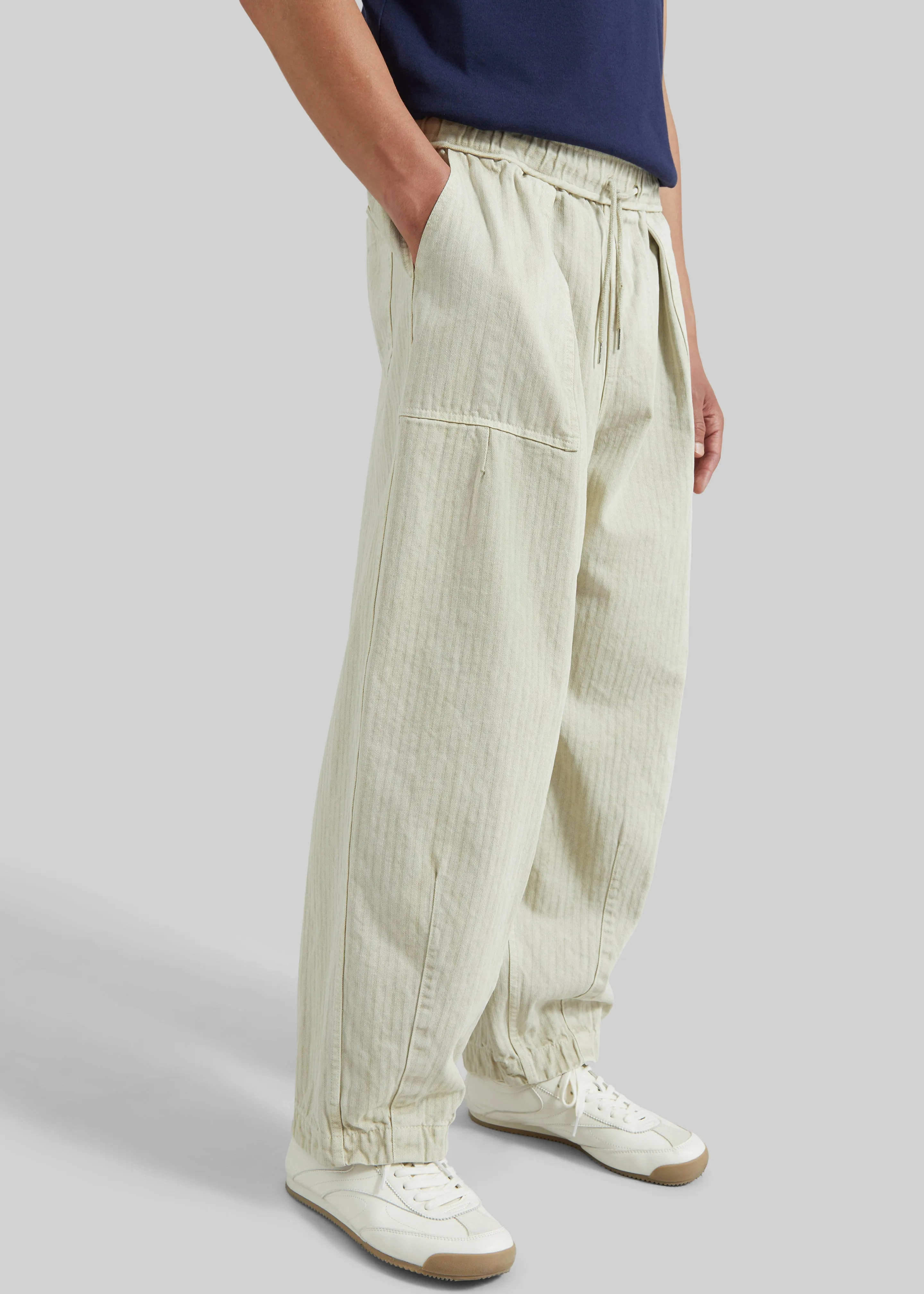 Bernay Herringbone Balloon Pants - Beige sold by Frankie Shop