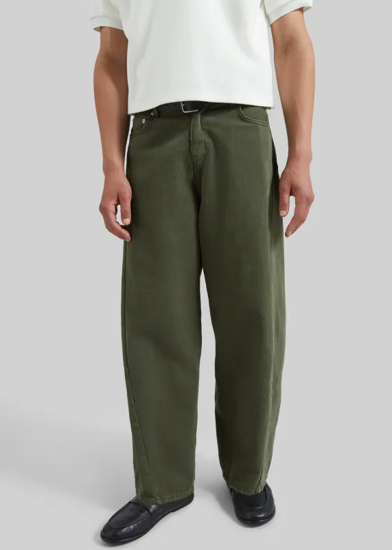 Mareil Barrel Leg Jeans - Olive made by Frankie Shop