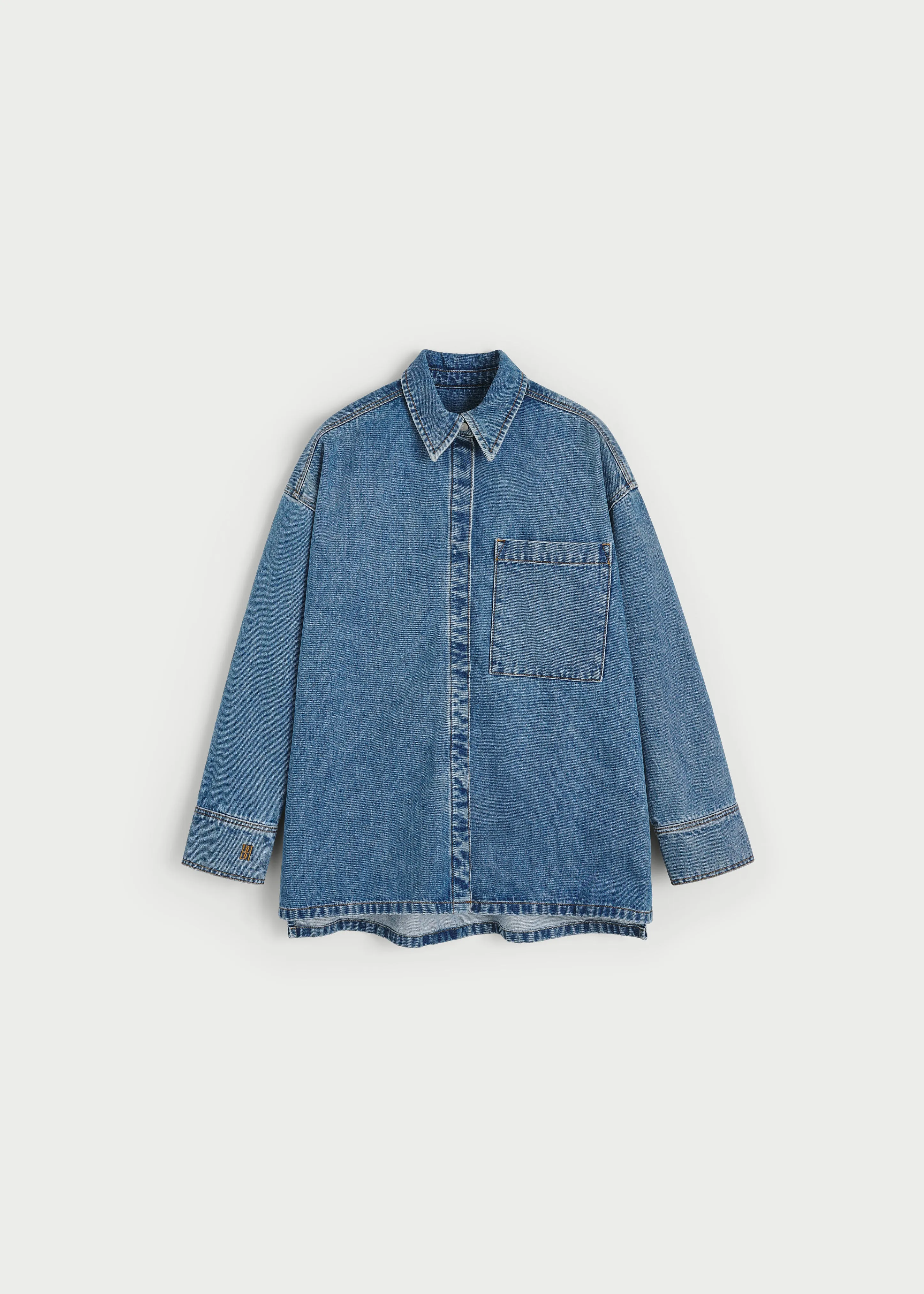 By Malene Birger Dea Denim Shirt - Mid Denim Blue sold by Frankie Shop product image thumbnail 5